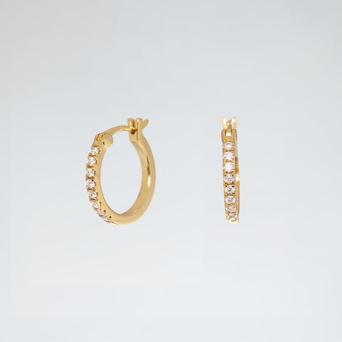 14k Gold Moissanite-Diamond Hoops-Large, Birthday Anniversary Gifts for Women