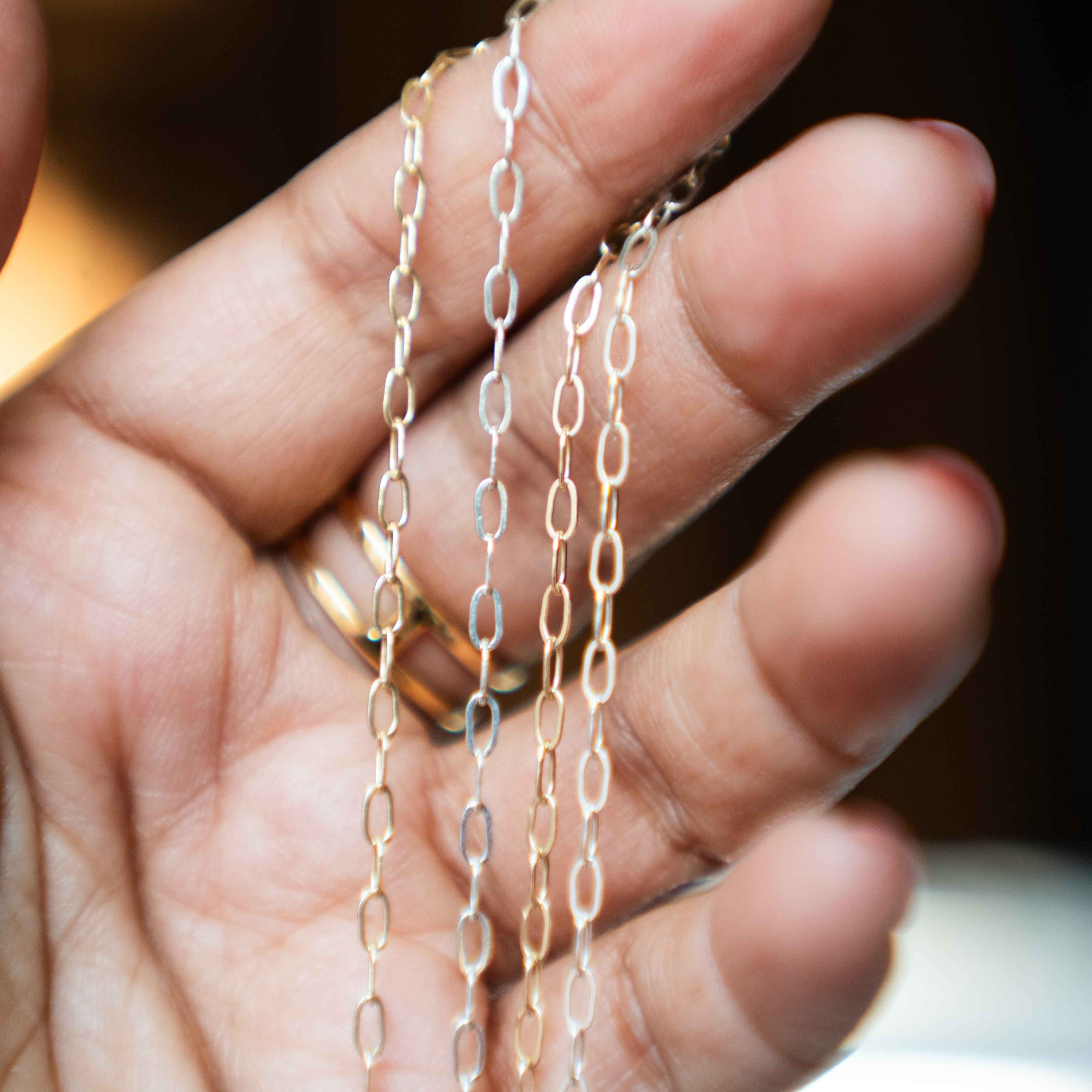 Silver and Gold Filled Paperclip Chain Necklace