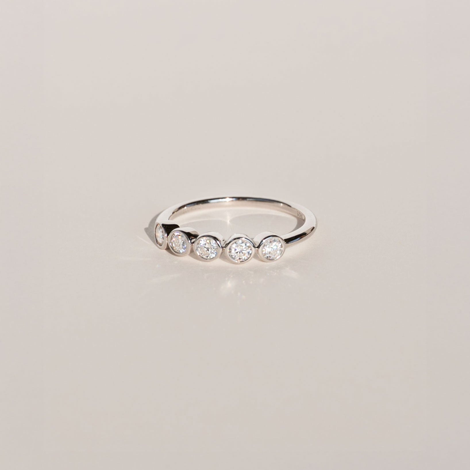 Moissanite Wedding Band Half Eternity, 5 stone Moissanite Diamond Ring Silver 925 Anti-tarnish, Simple Wedding Band for Women Birthday Gifts, 5th Anniversary Gift for Wife