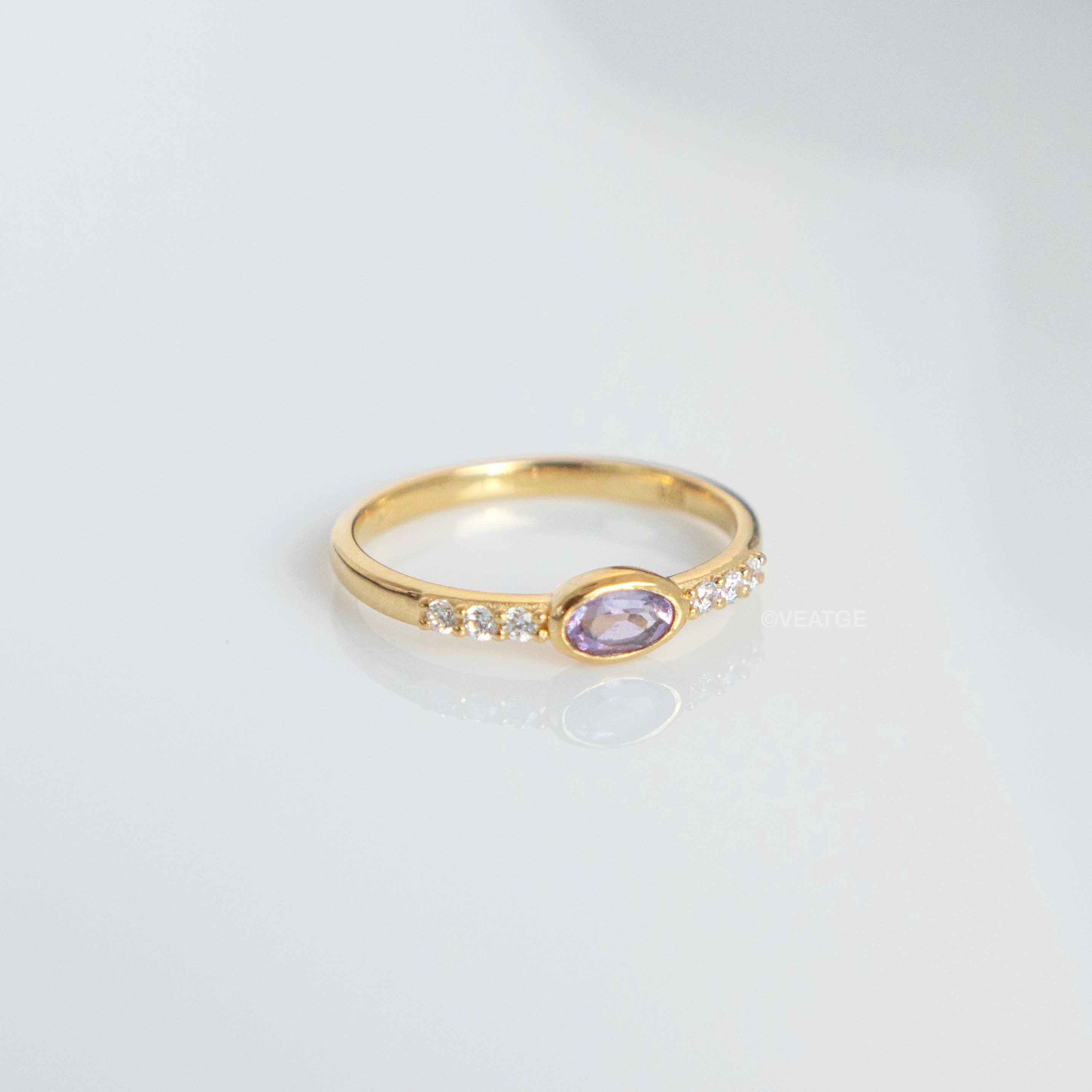 Real Amethyst Stacking Band Ring