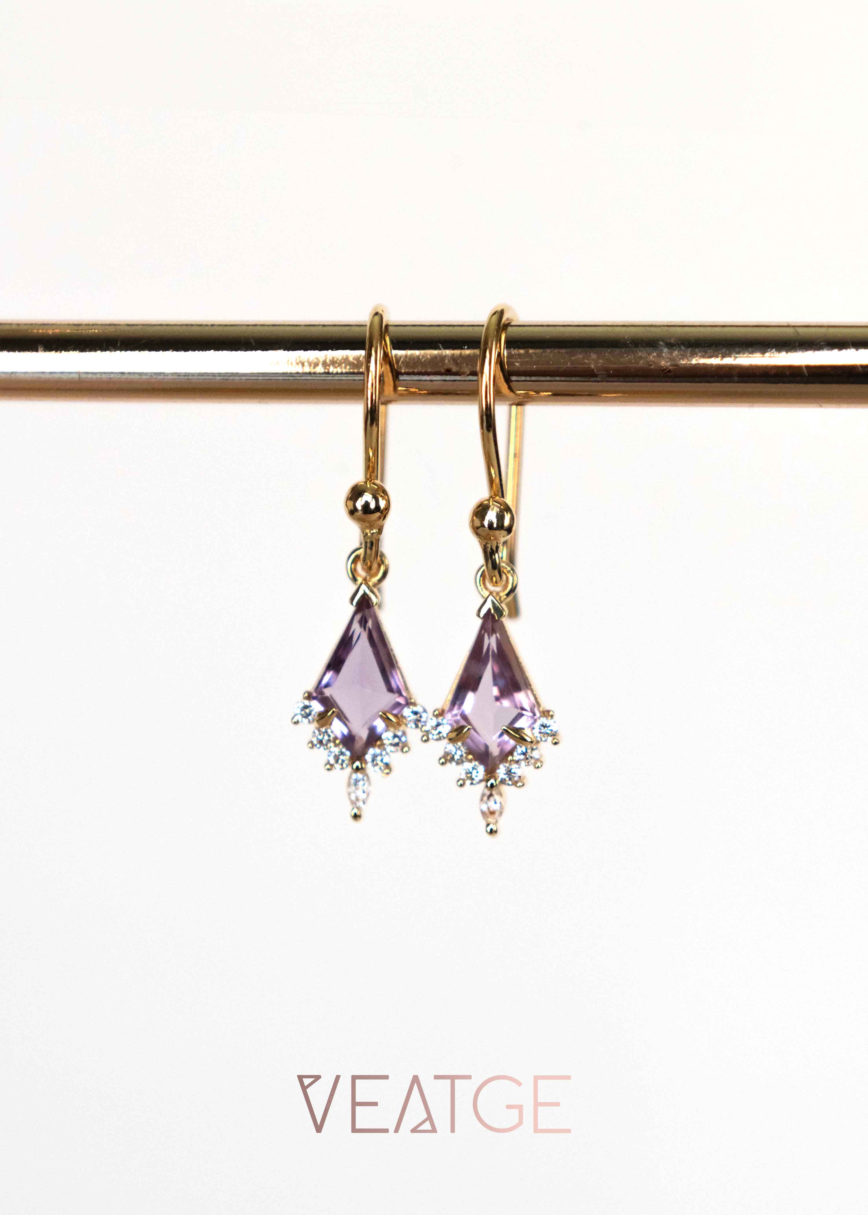 Kite Amethyst Earrings
