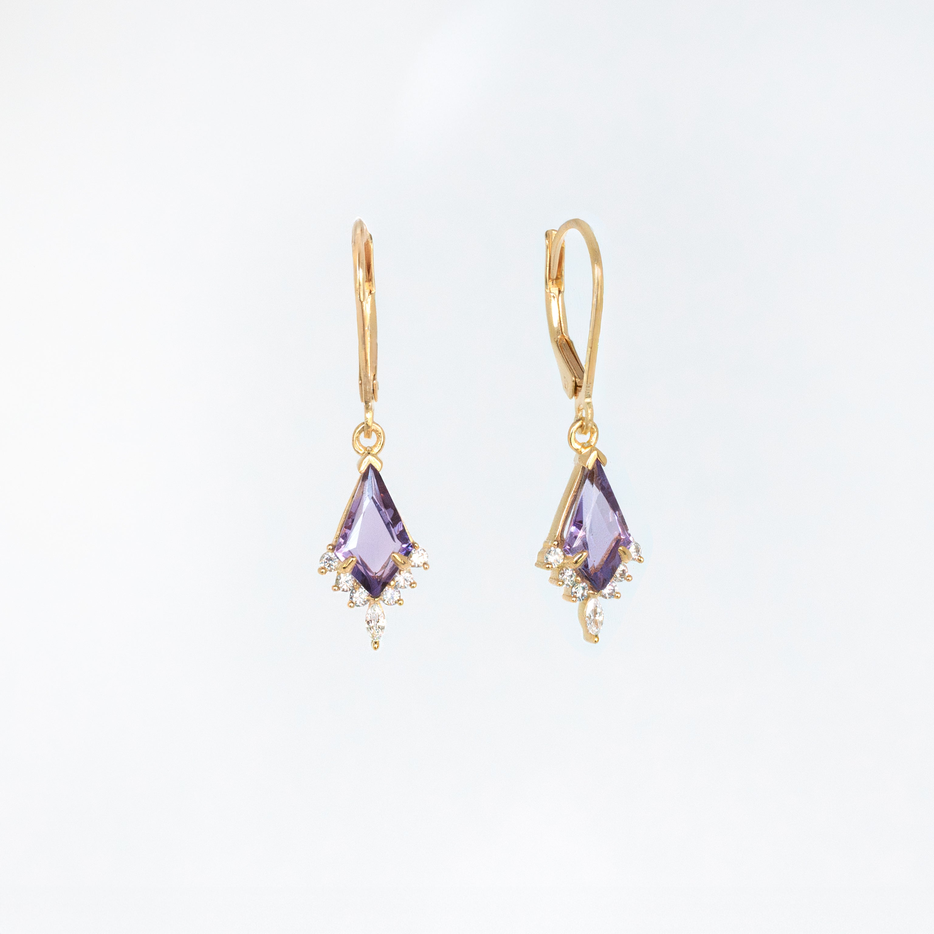 Kite Amethyst Necklace and Earrings Gift Set