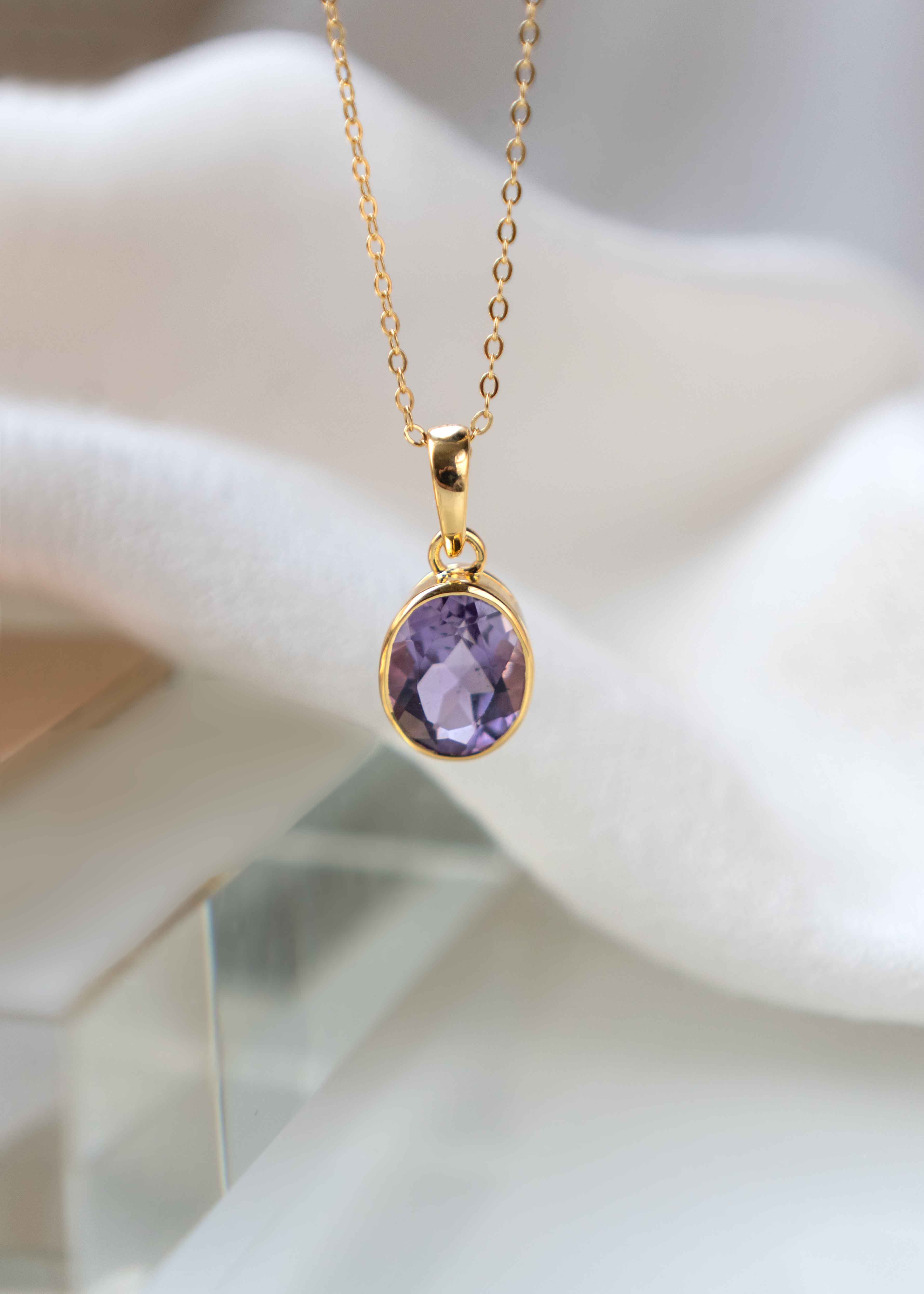 Amethyst Necklace Gold