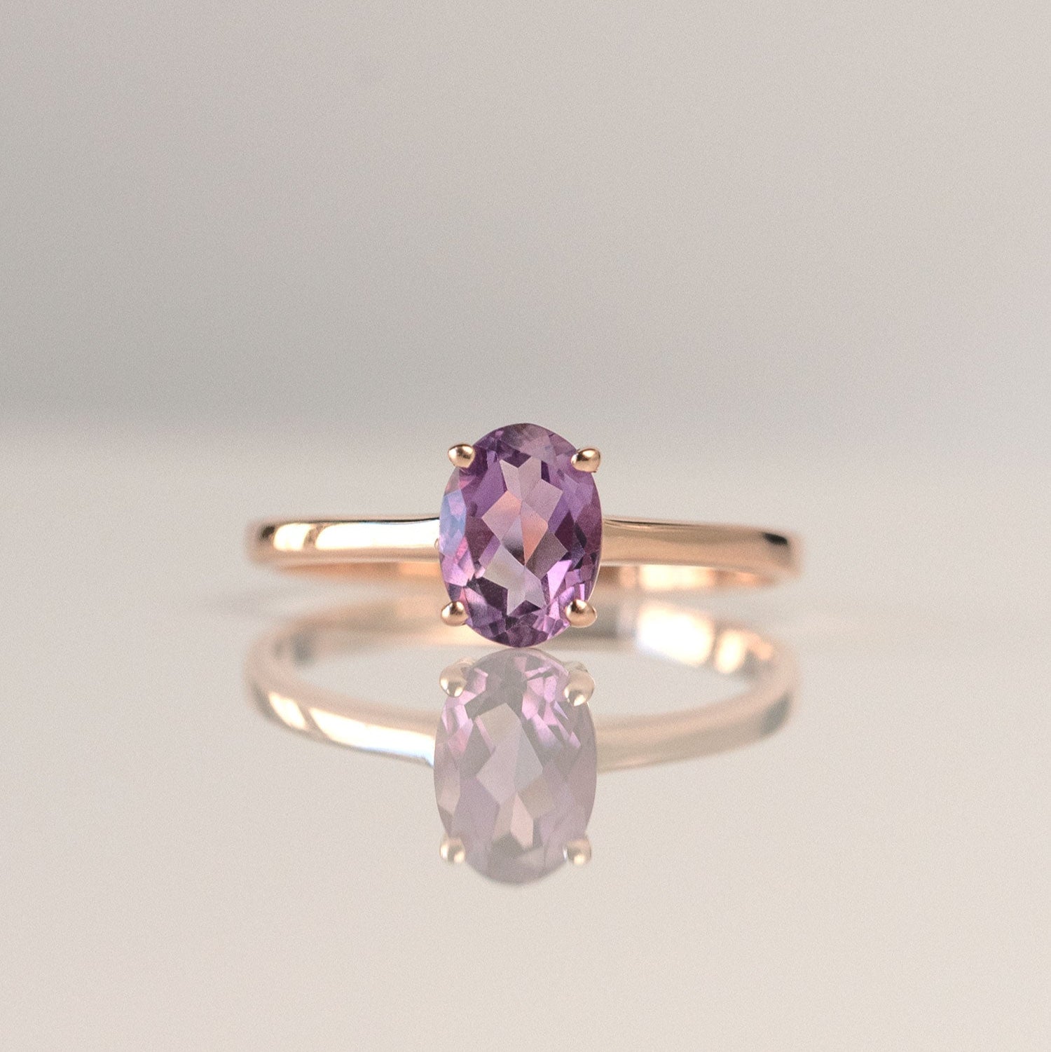 Rose Gold Amethyst Ring