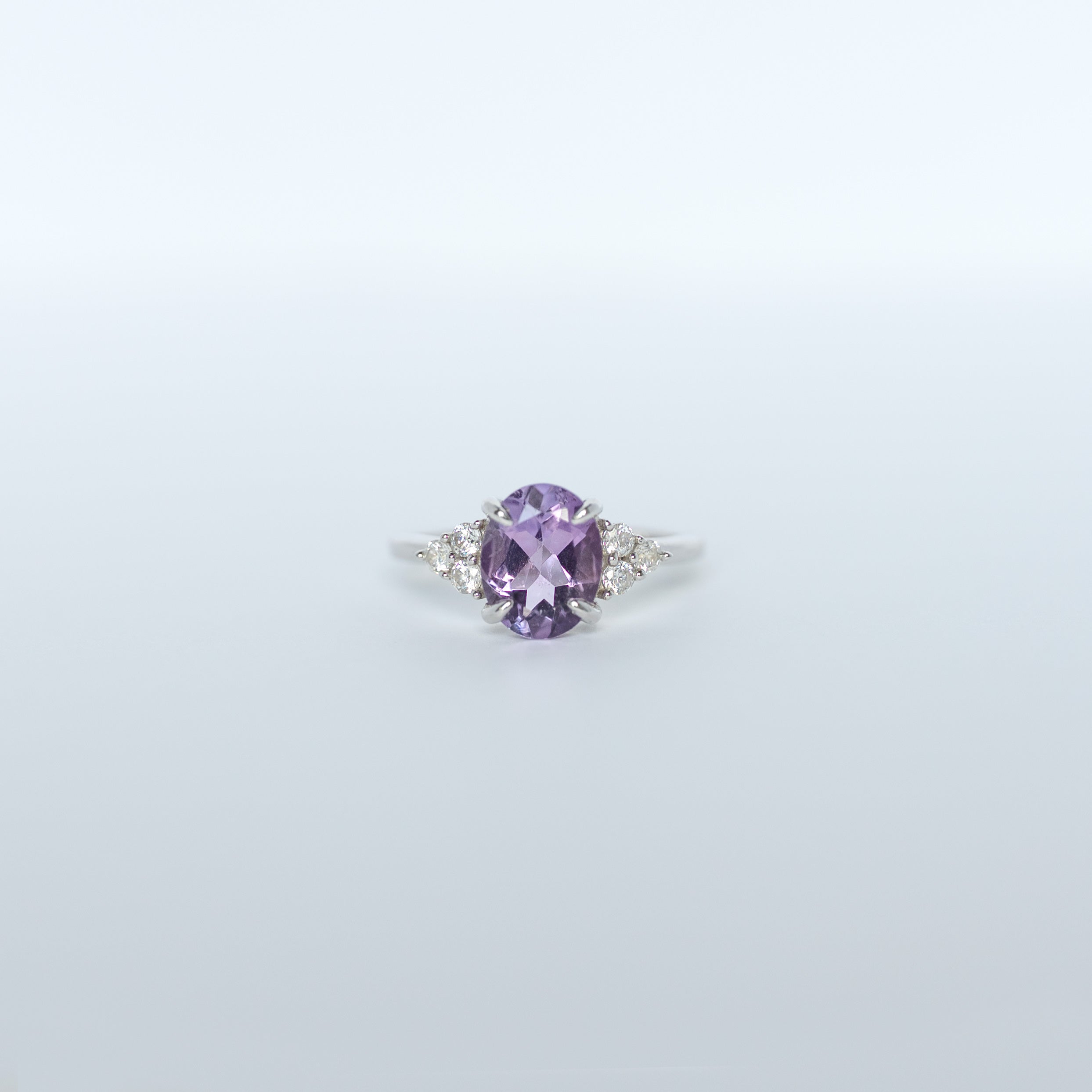 Silver 925 Amethyst ring February Birthstone Natural Genuine Gemstone Engagement Rings for Women