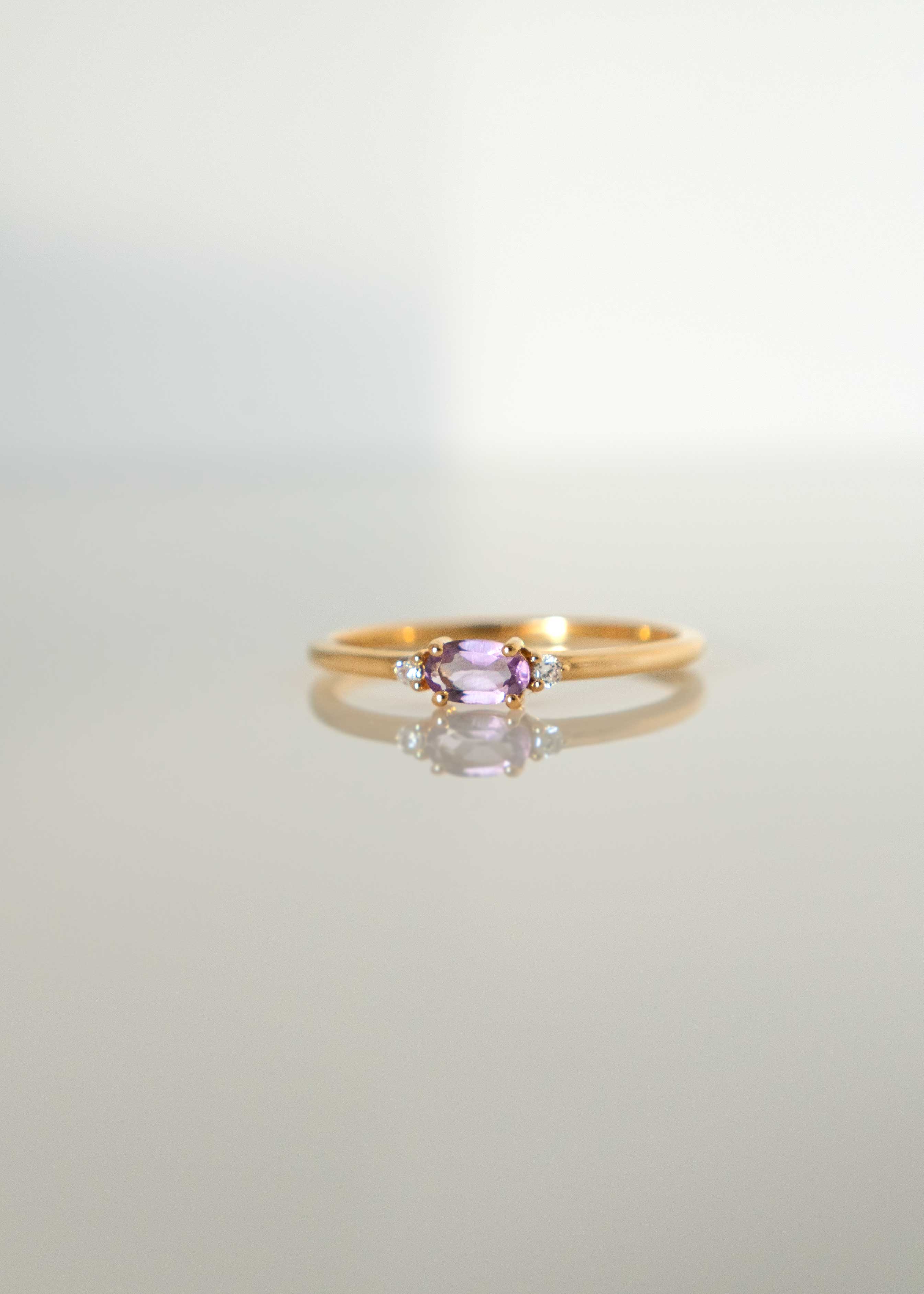 Amethyst Stacking Ring Gold