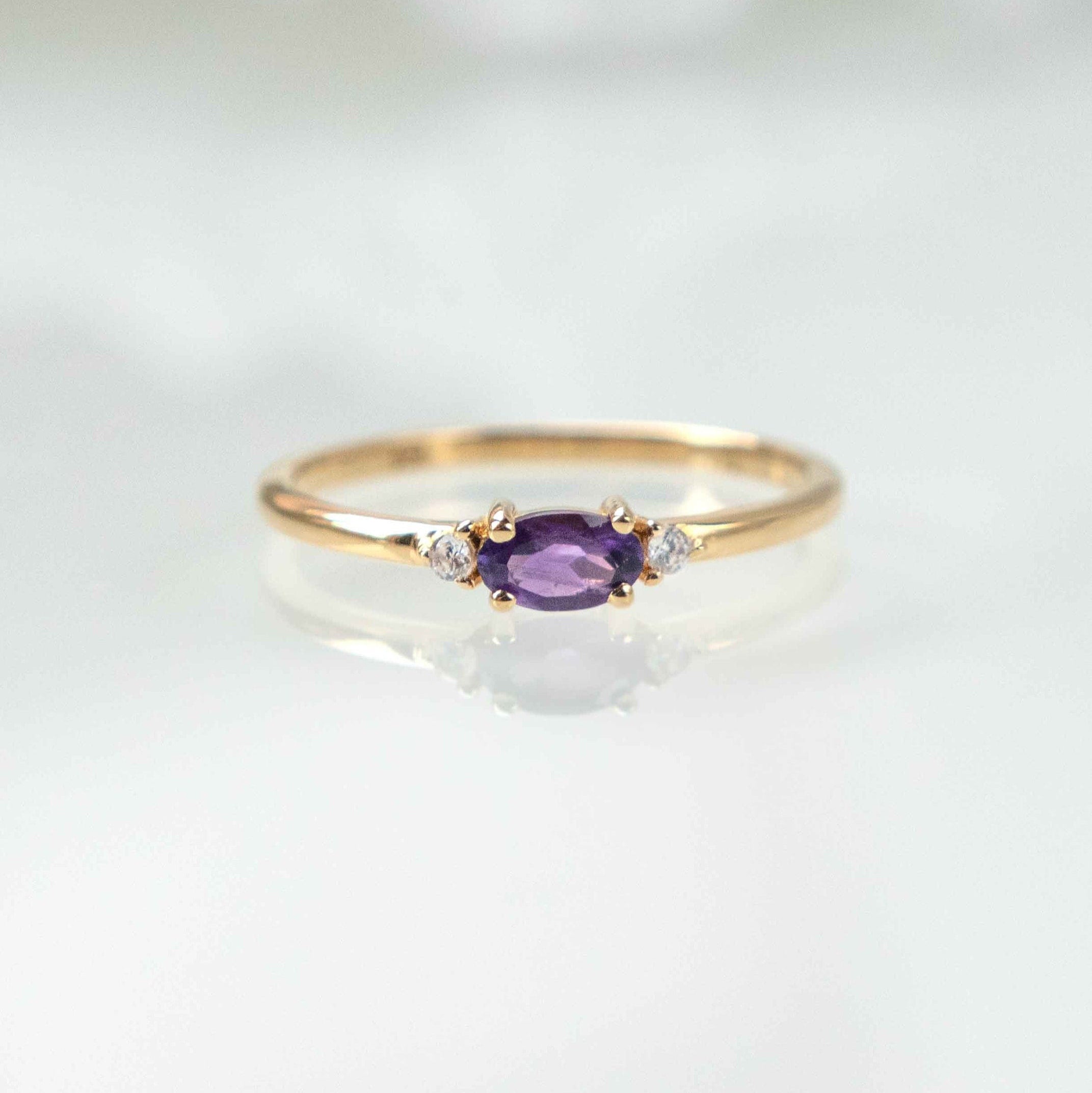 Amethyst Stacking Ring Gold