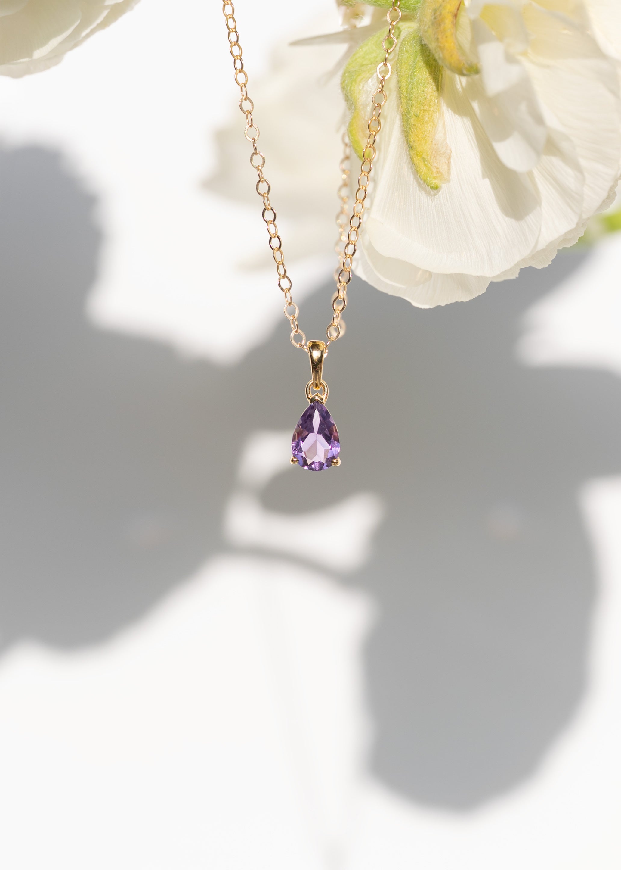 Pear Birthstone Necklace