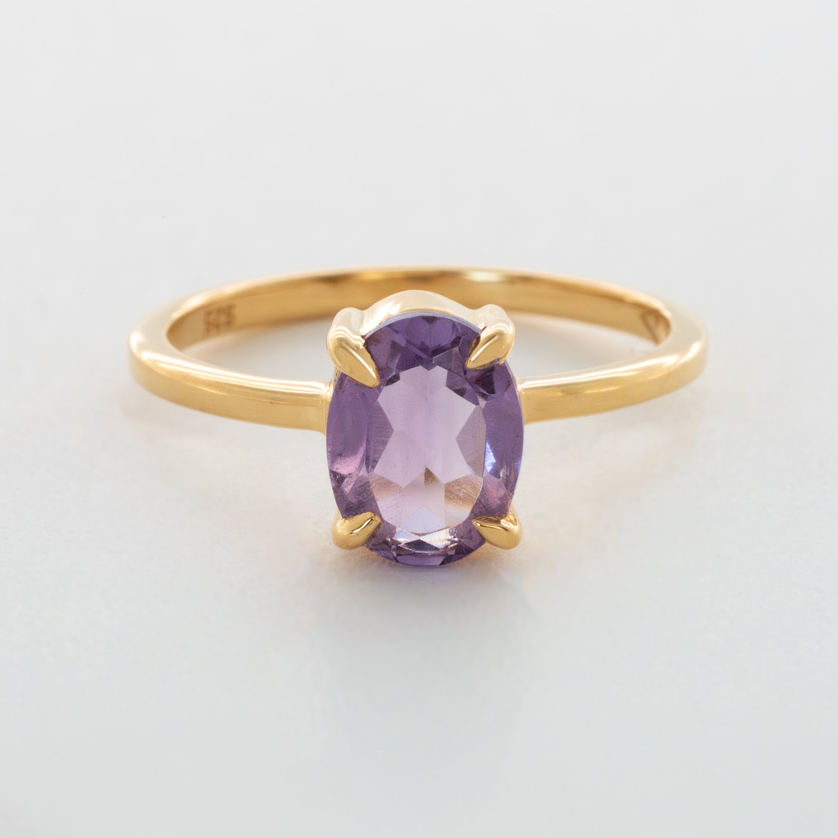 Amethyst Ring in 14k Gold Vermeil Minimalist Engagement Promise Rings
