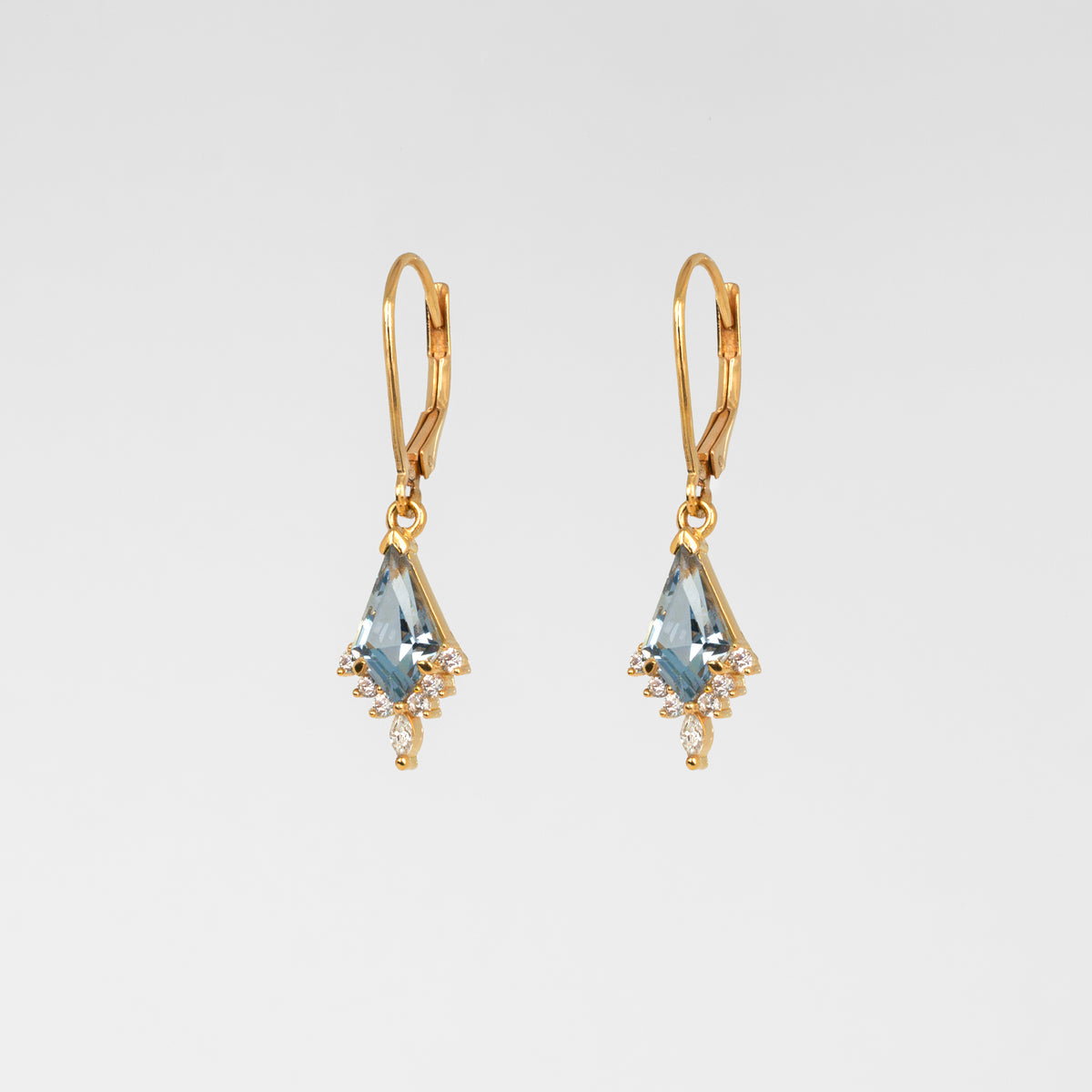 Aquamarine_Dangle_Gold_Earrings_Kite 14k Gold Vermeil, Bridal Earrings, Bridal Jewelry
