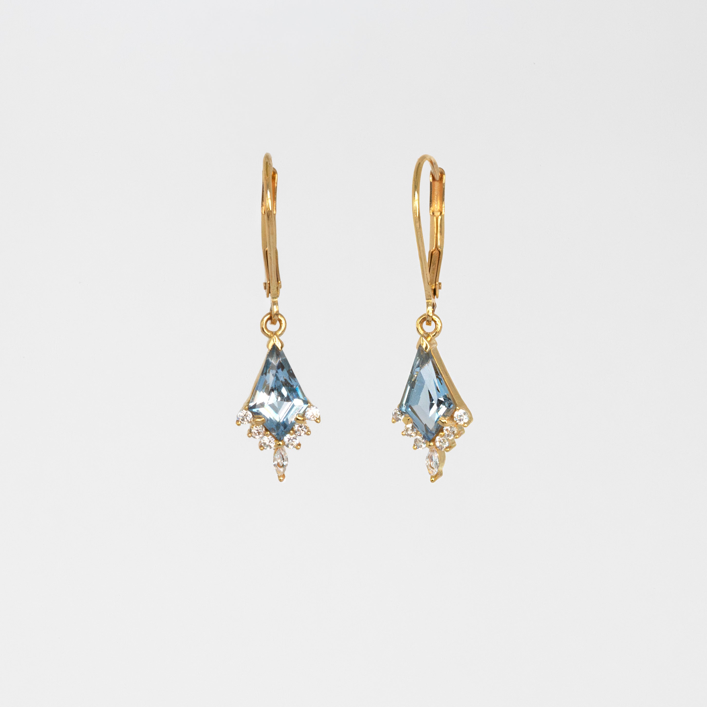Aquamarine Dangle Bridal Earrings 14k Gold, Bridal Jewelry, Drop Earrings, Something Blue Jewelry Gifts