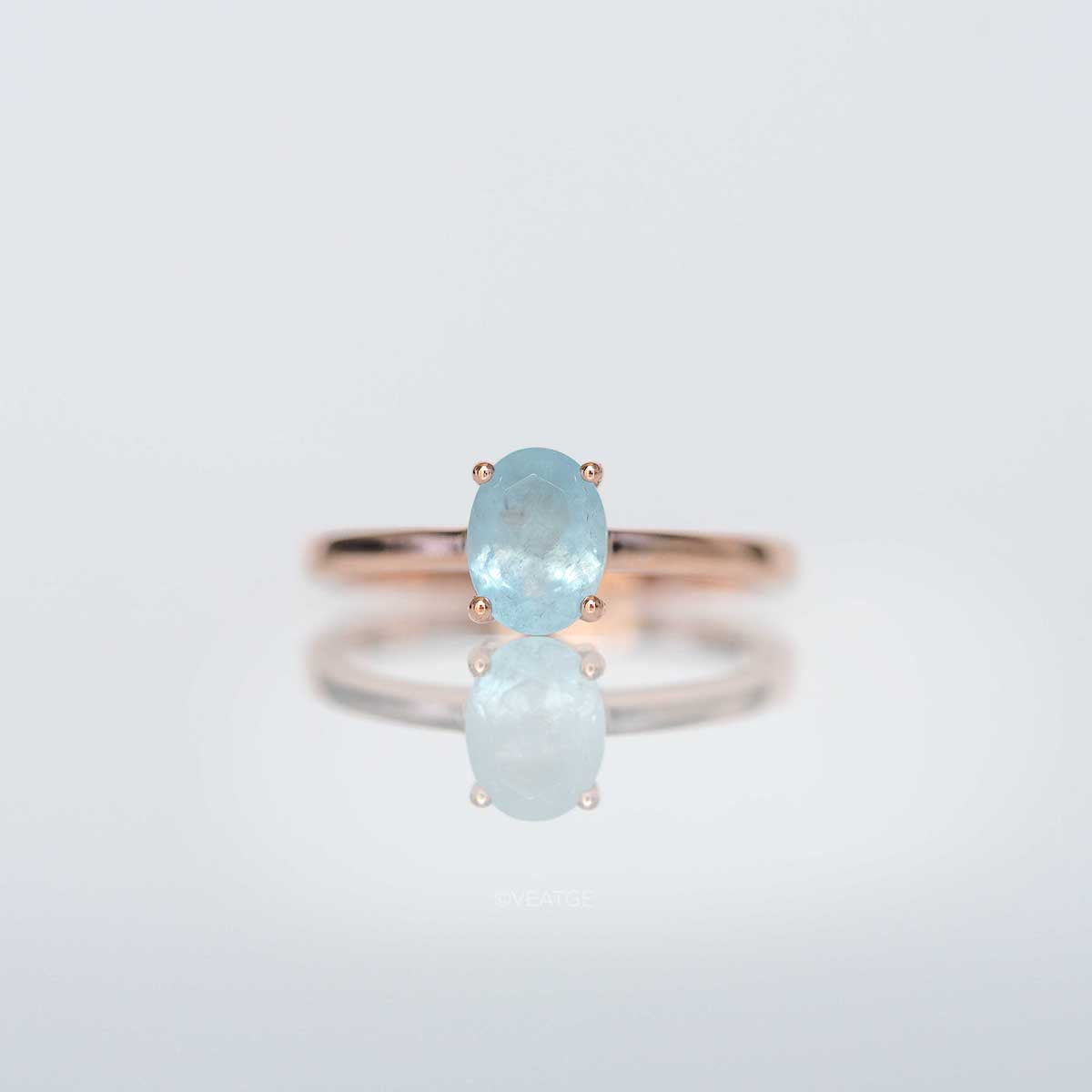 Aquamarine Rose Gold ring