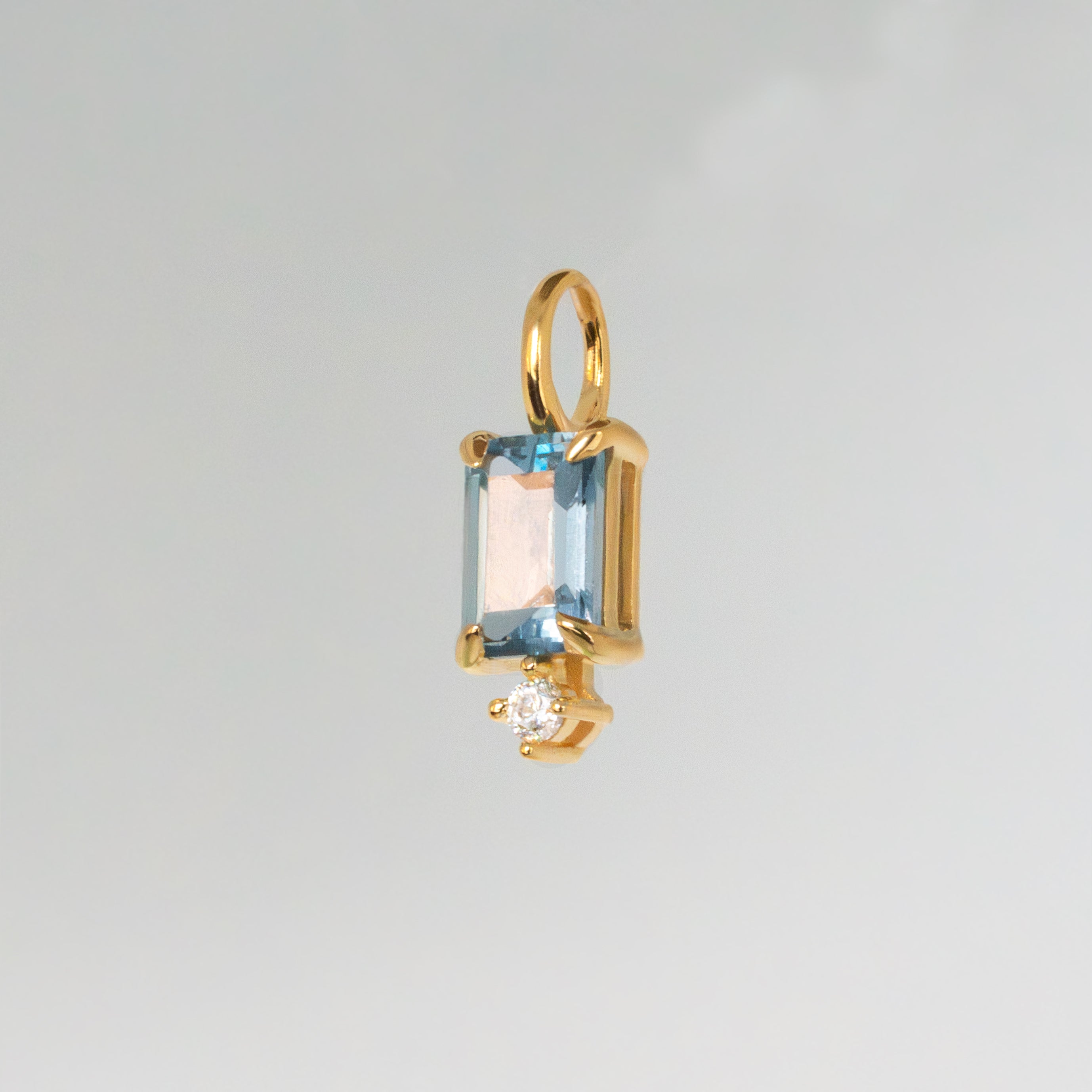Aquamarine Baguette Birthstone Charm