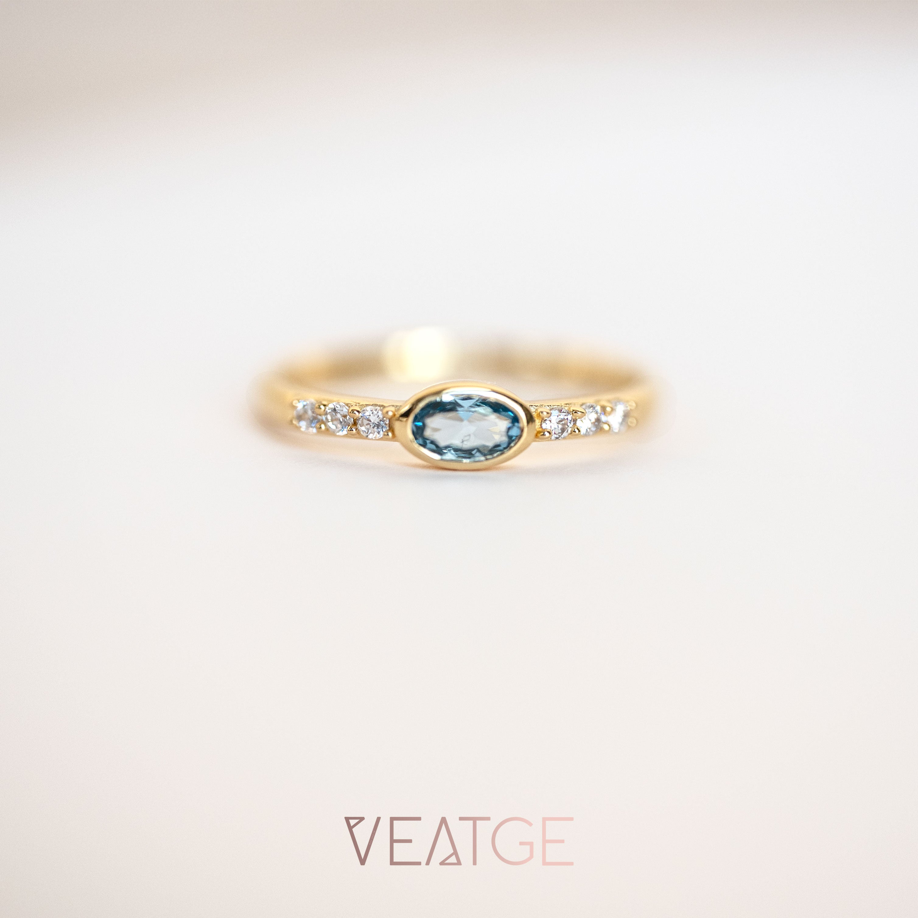 March Birthstone - Aquamarine Ring Elise