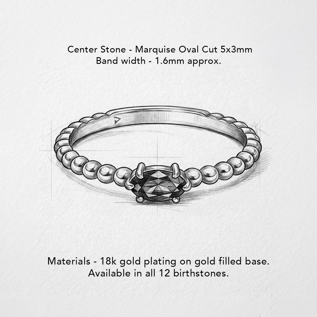 August Birthstone - Peridot Beaded Ring