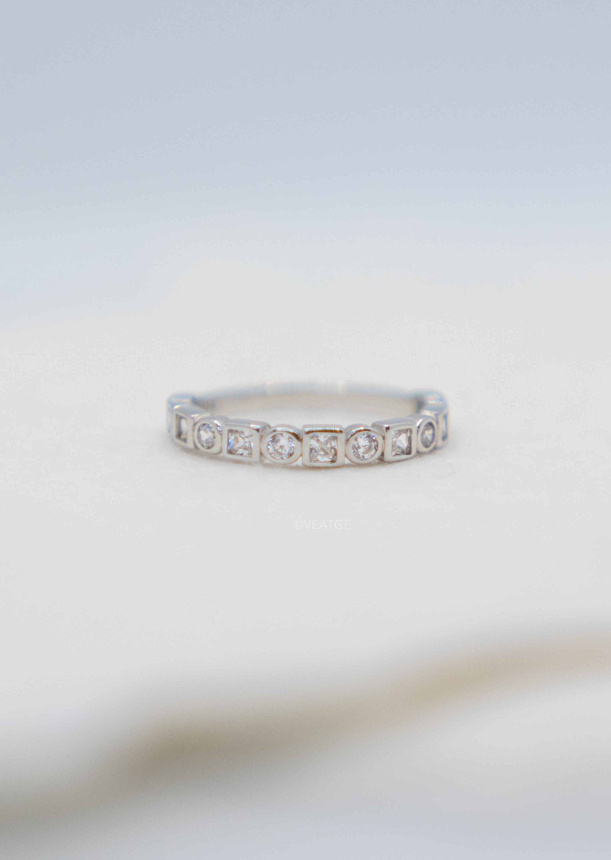 Bezel Set Full Eternity Band Ring Silver