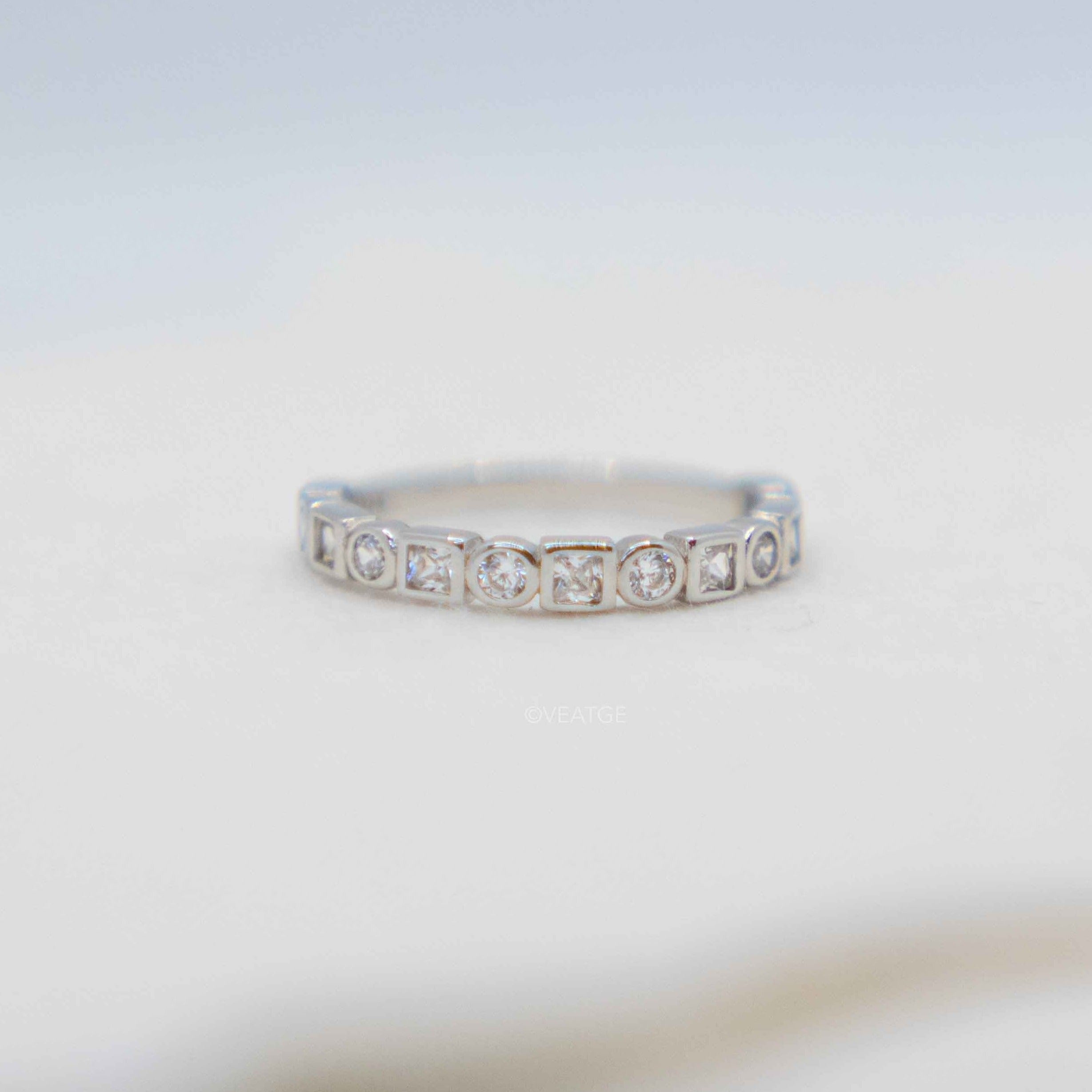 Bezel Set Full Eternity Band Ring Silver