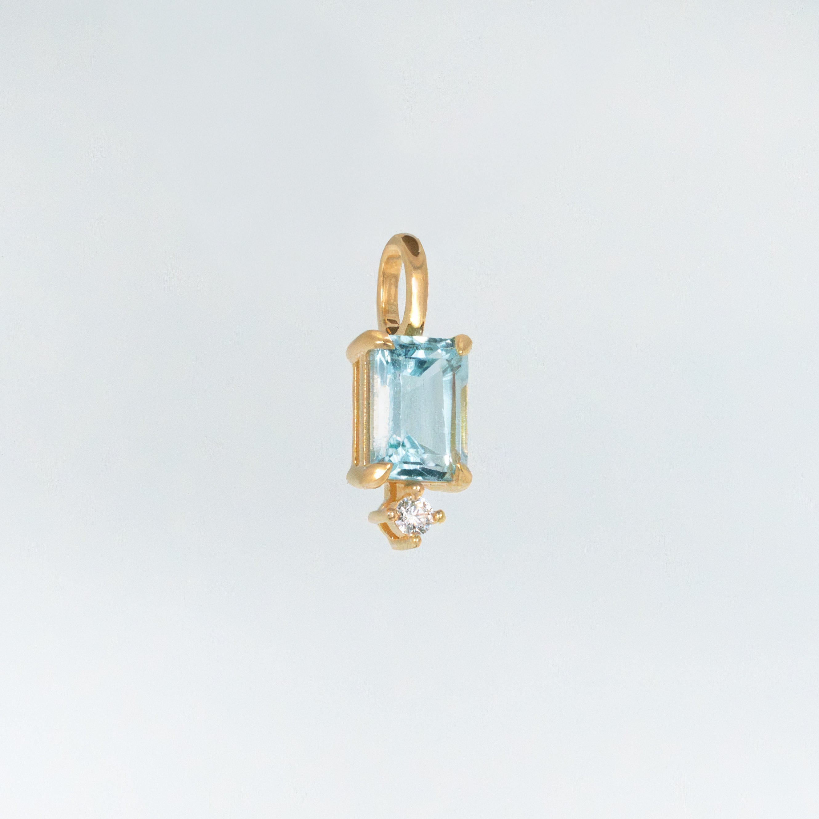 Blue Topaz Baguette Birthstone Charm