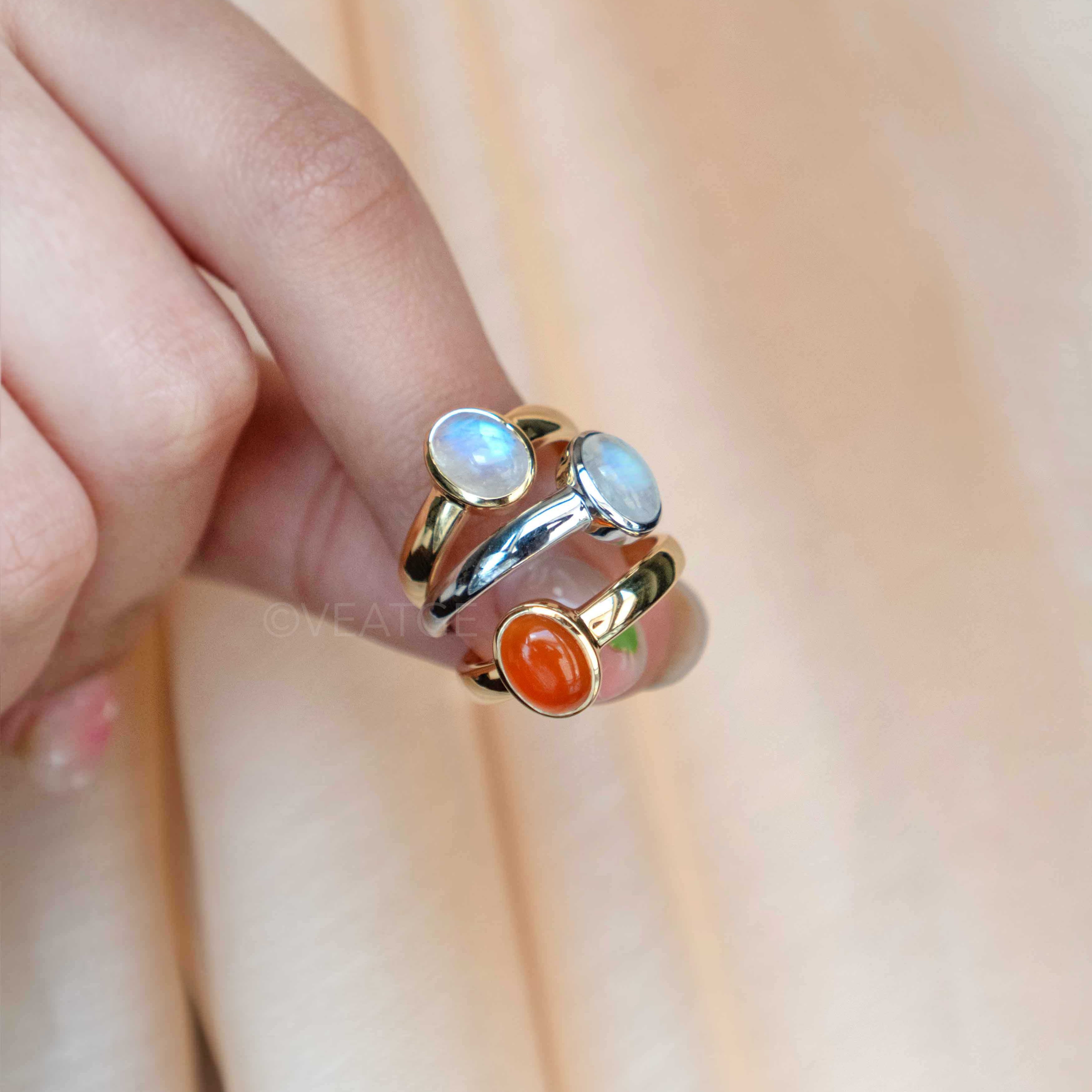 Real Carnelian Ring gold