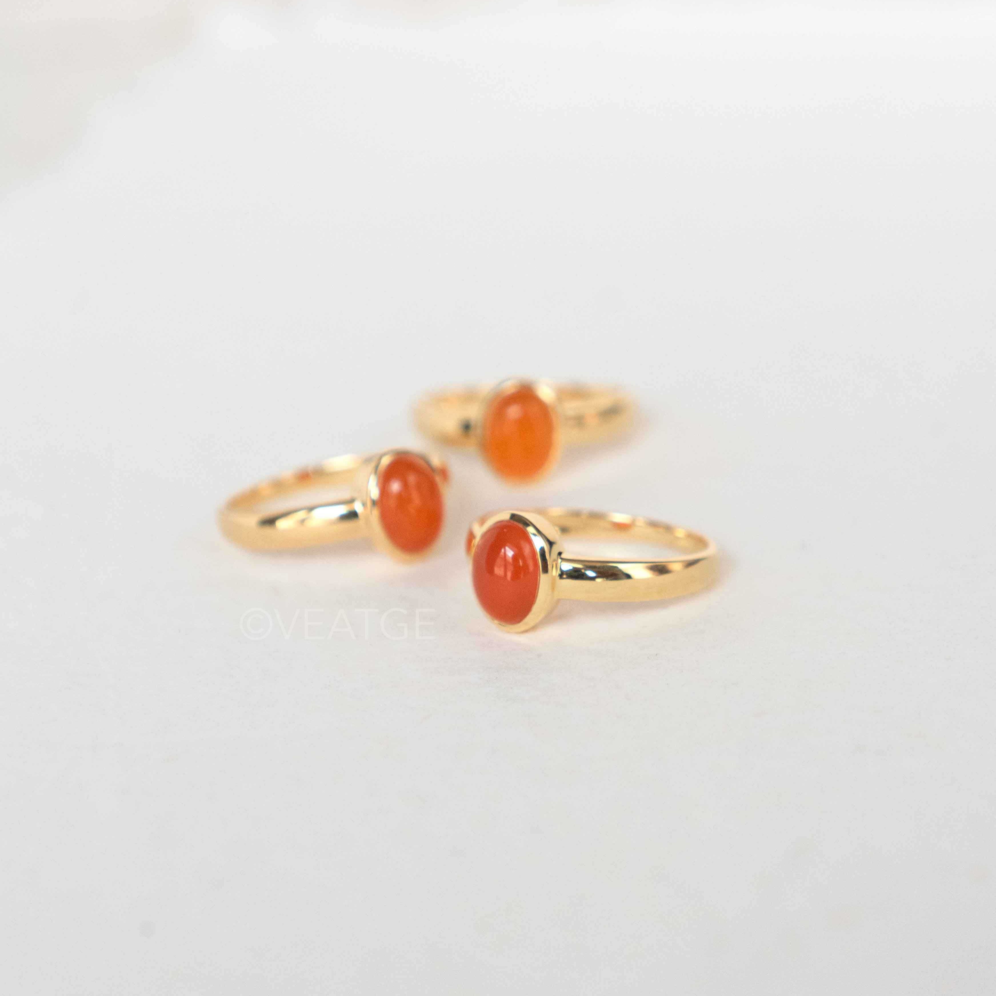 Real Carnelian Ring gold