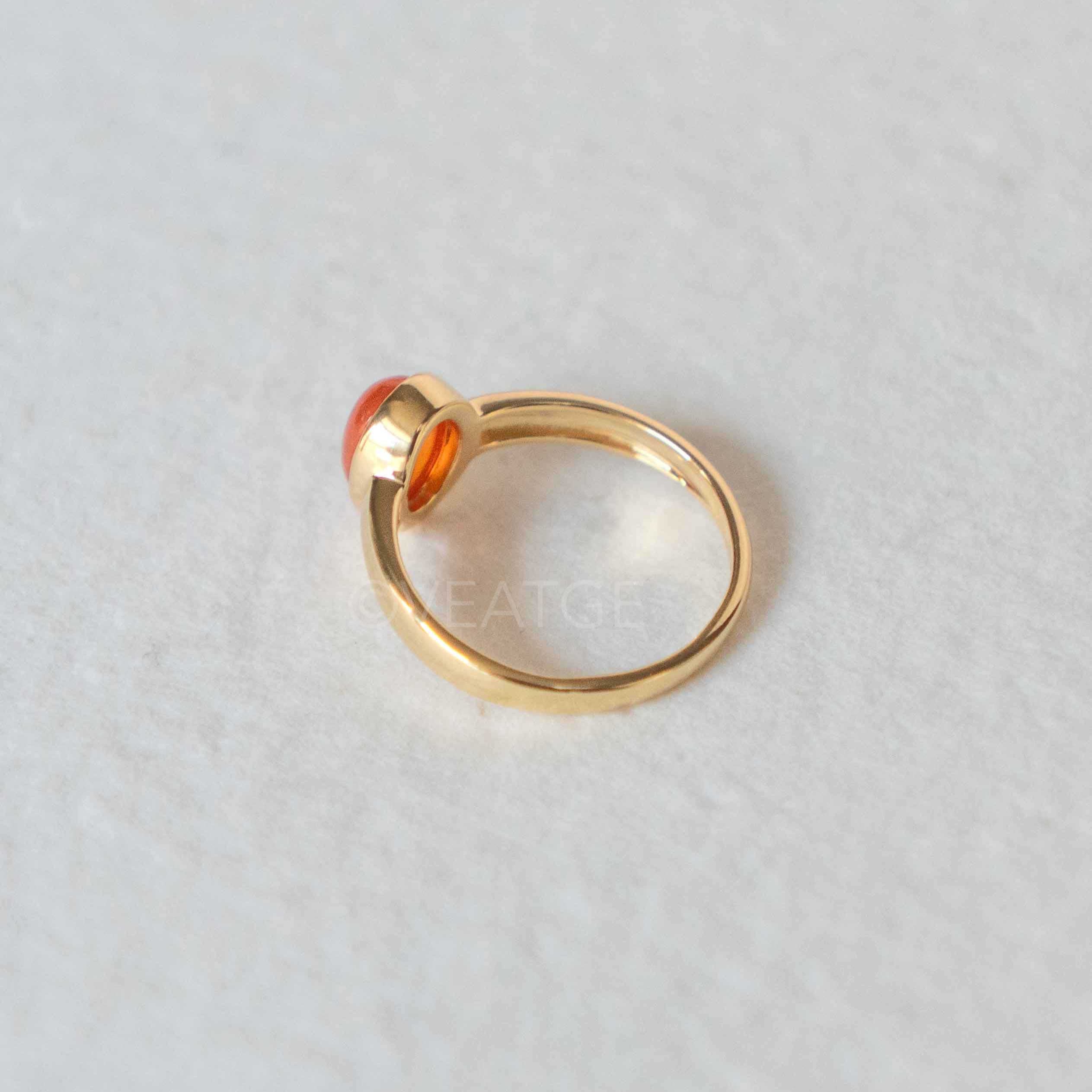 Real Carnelian Ring gold