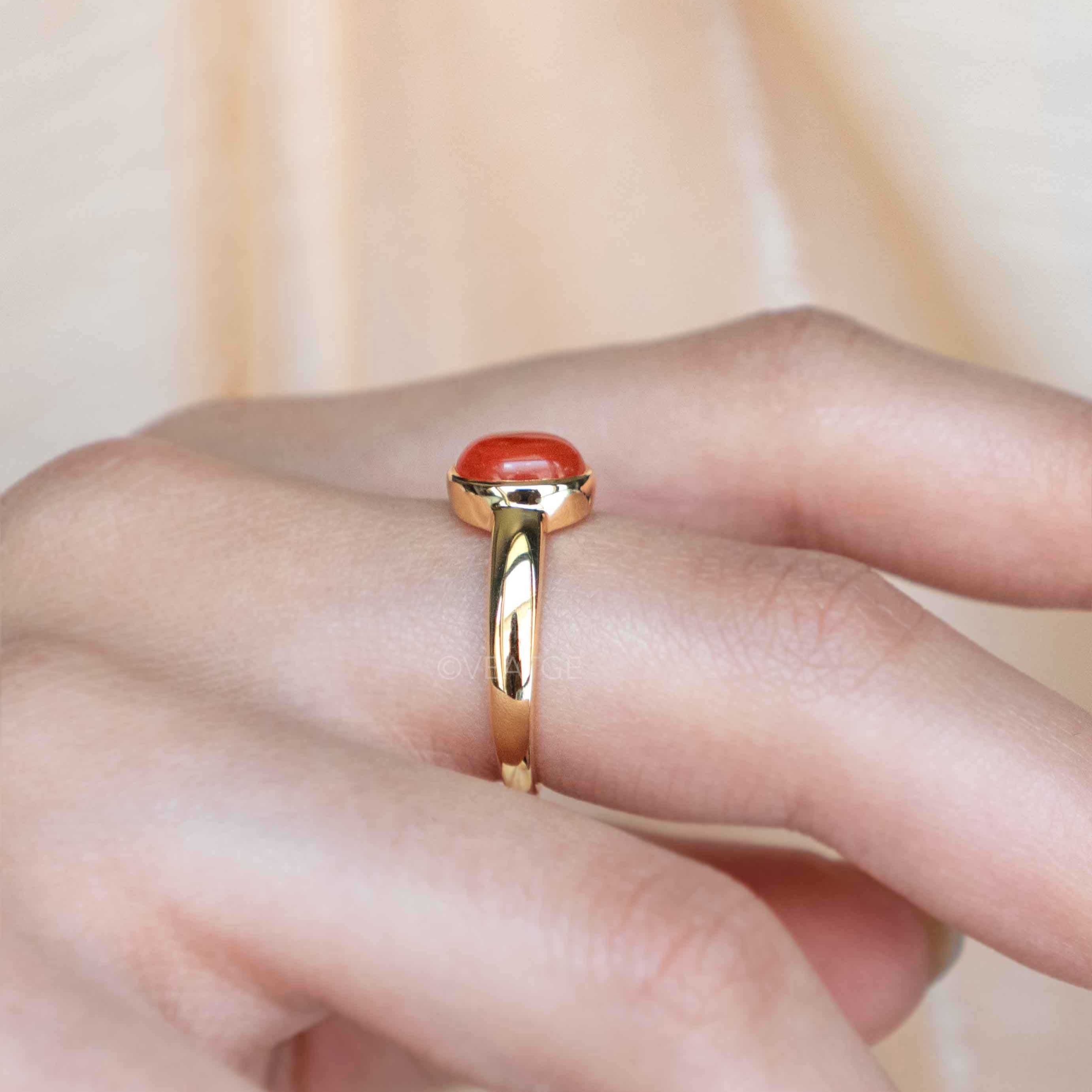 Real Carnelian Ring gold
