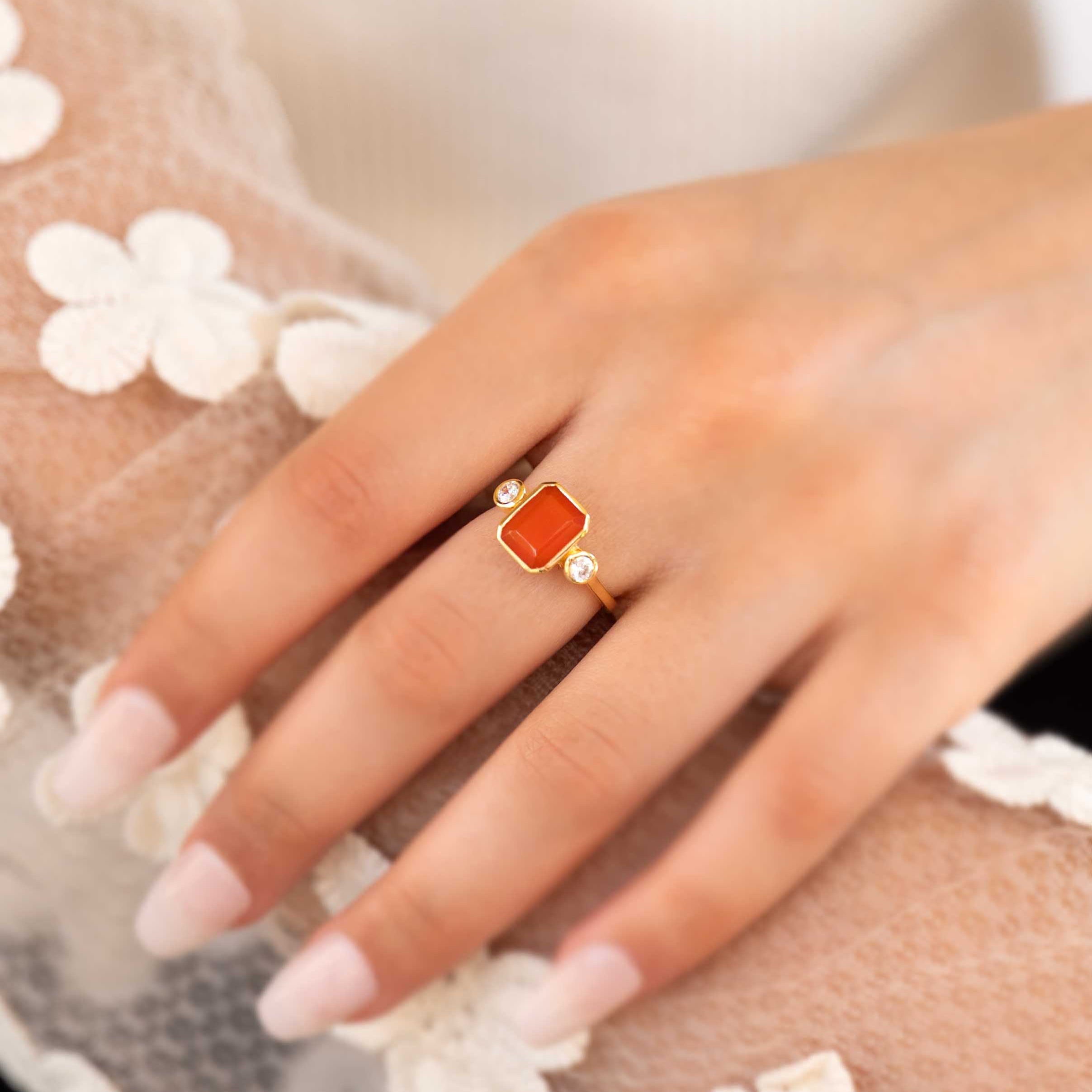 Carnelian Statement Ring - Aspen