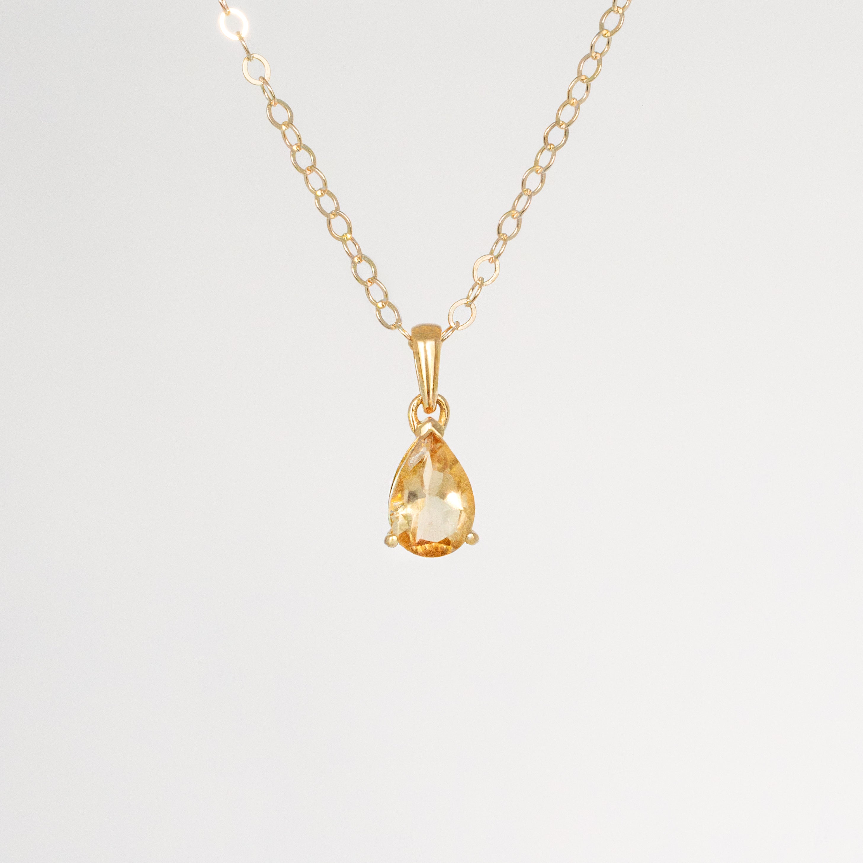 Citrine-Pear-Necklace November birthstone