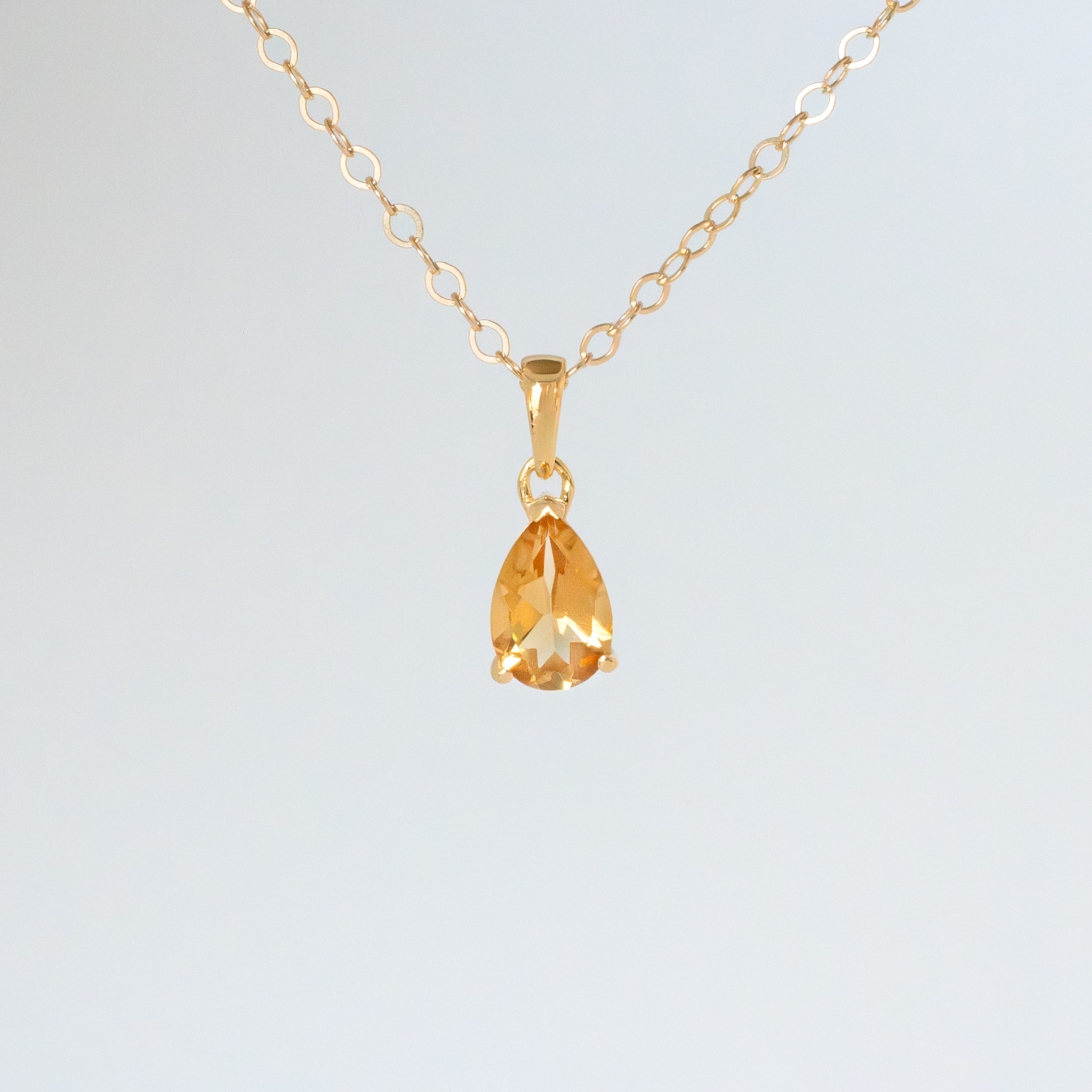 Pear Birthstone Necklace