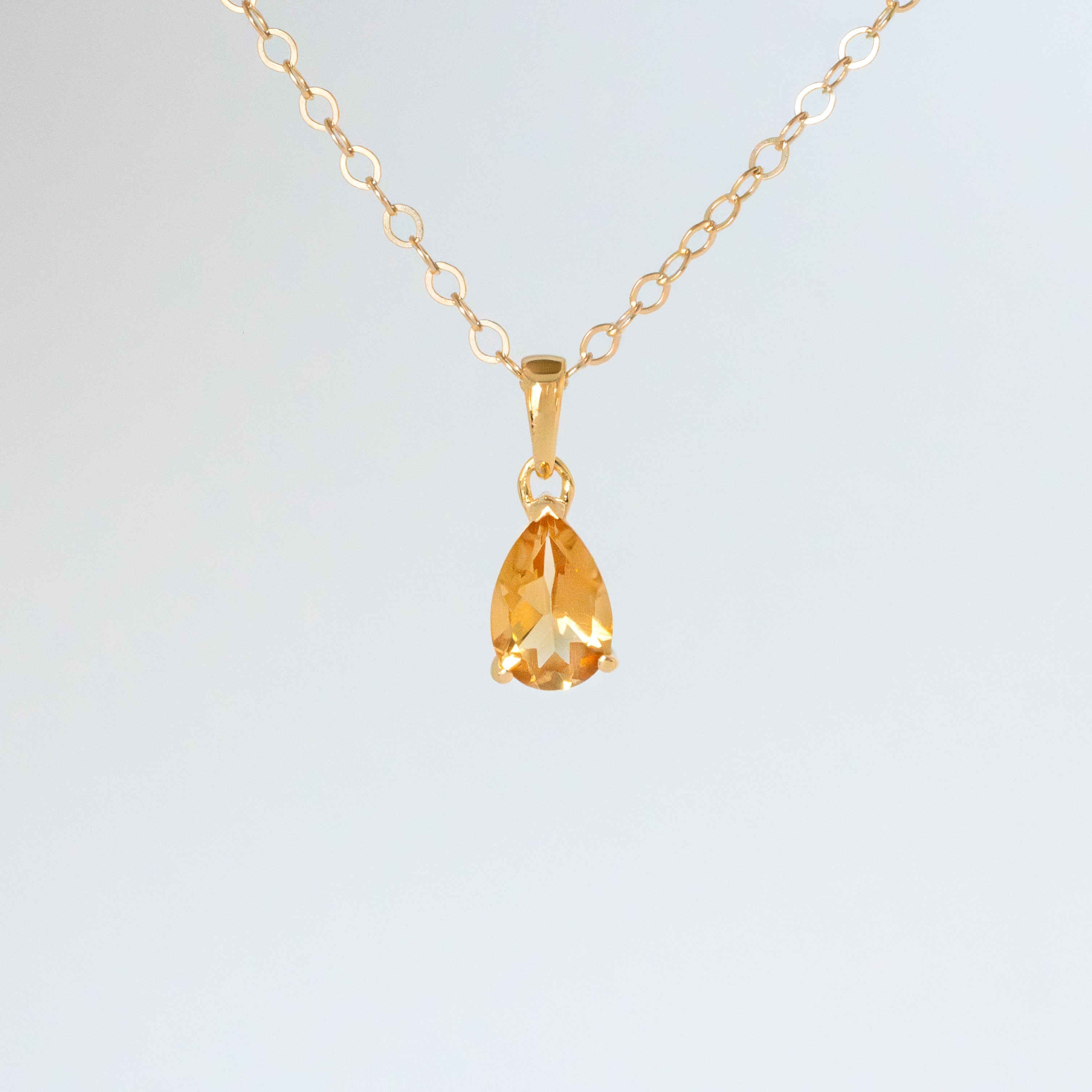 Pear Birthstone Necklace