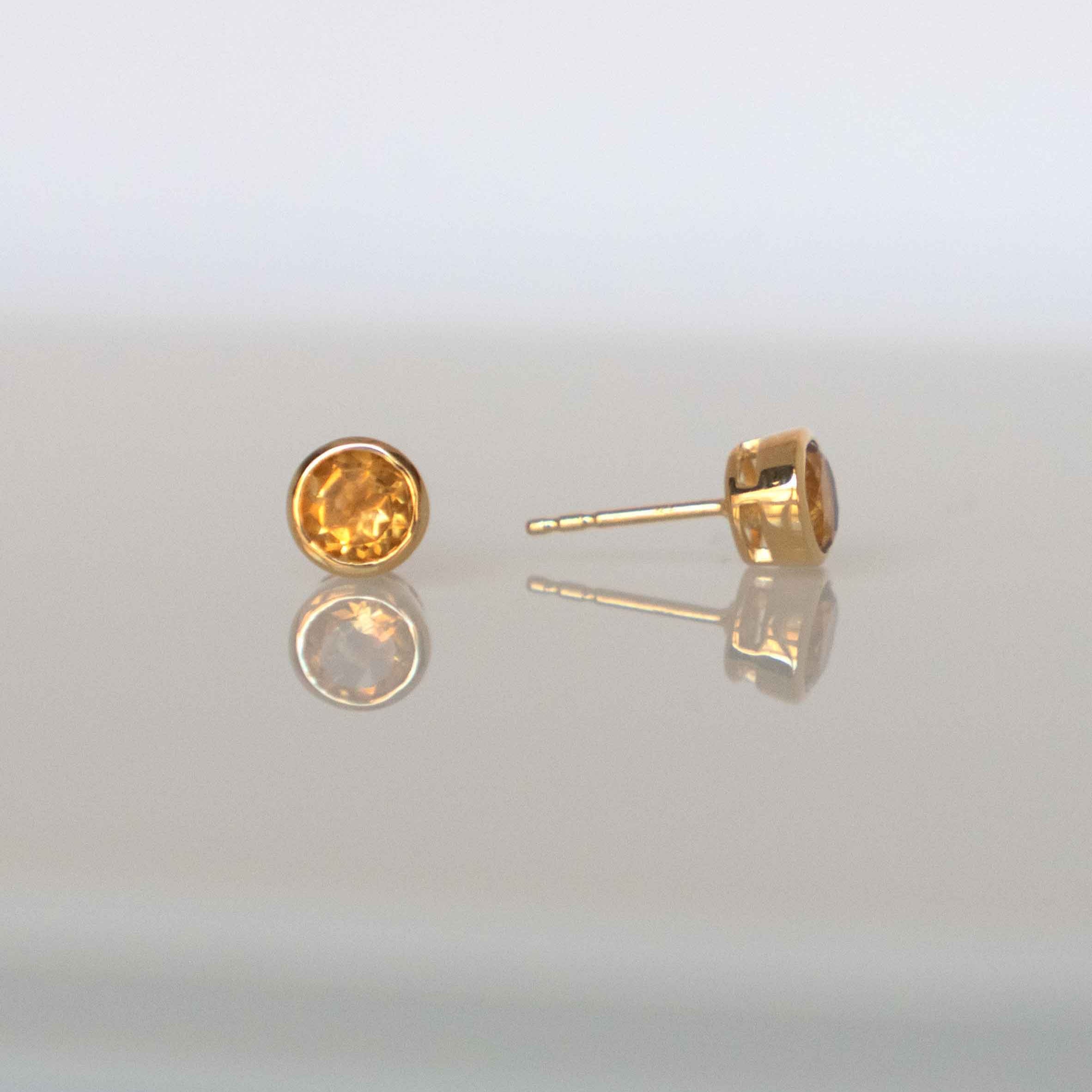 Natural Citrine Stud Earrings for Teen Girls Gifts, November Birthstone, Gift for Women