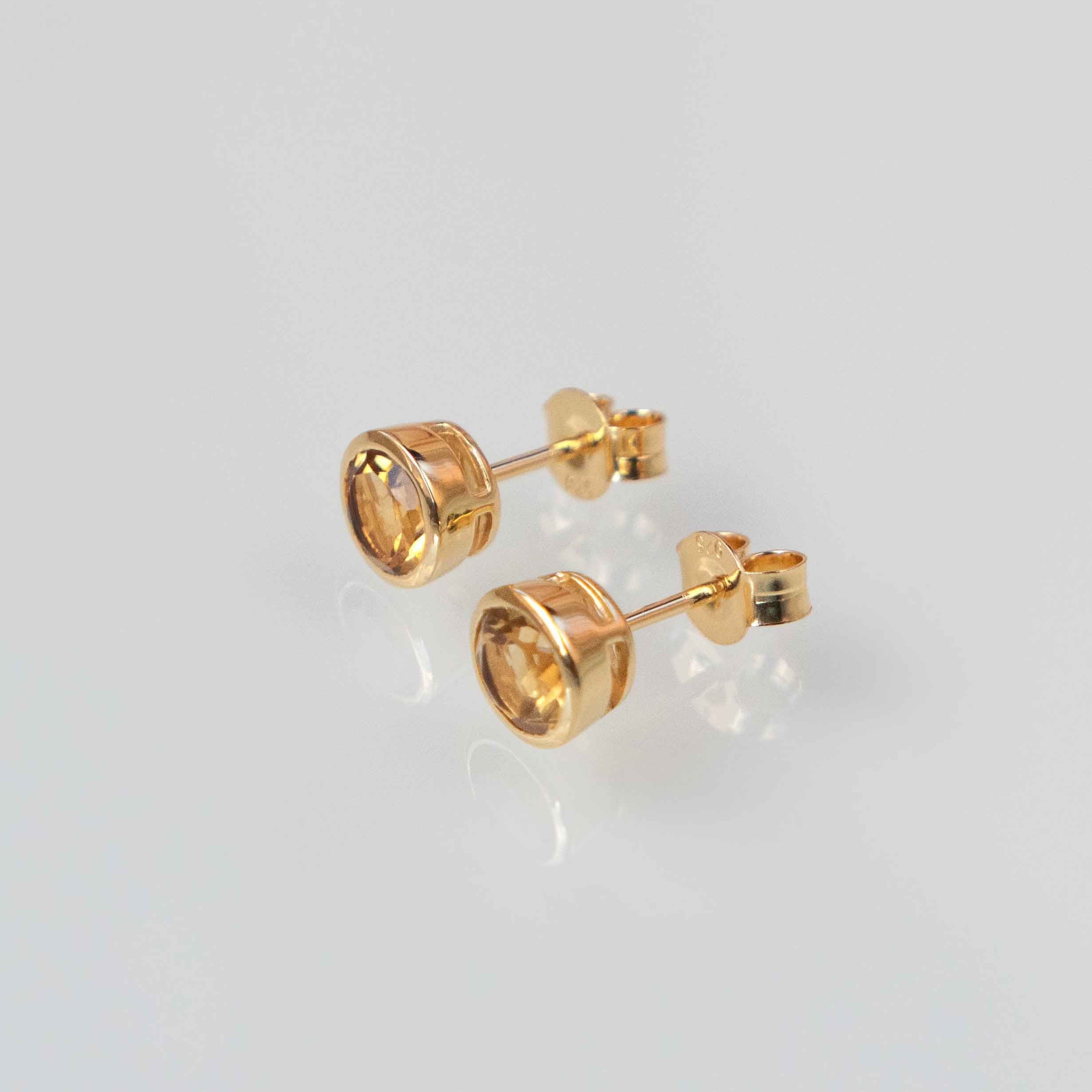 Natural Citrine Stud Earrings for Teen Girls Gifts, November Birthstone, Gift for Women