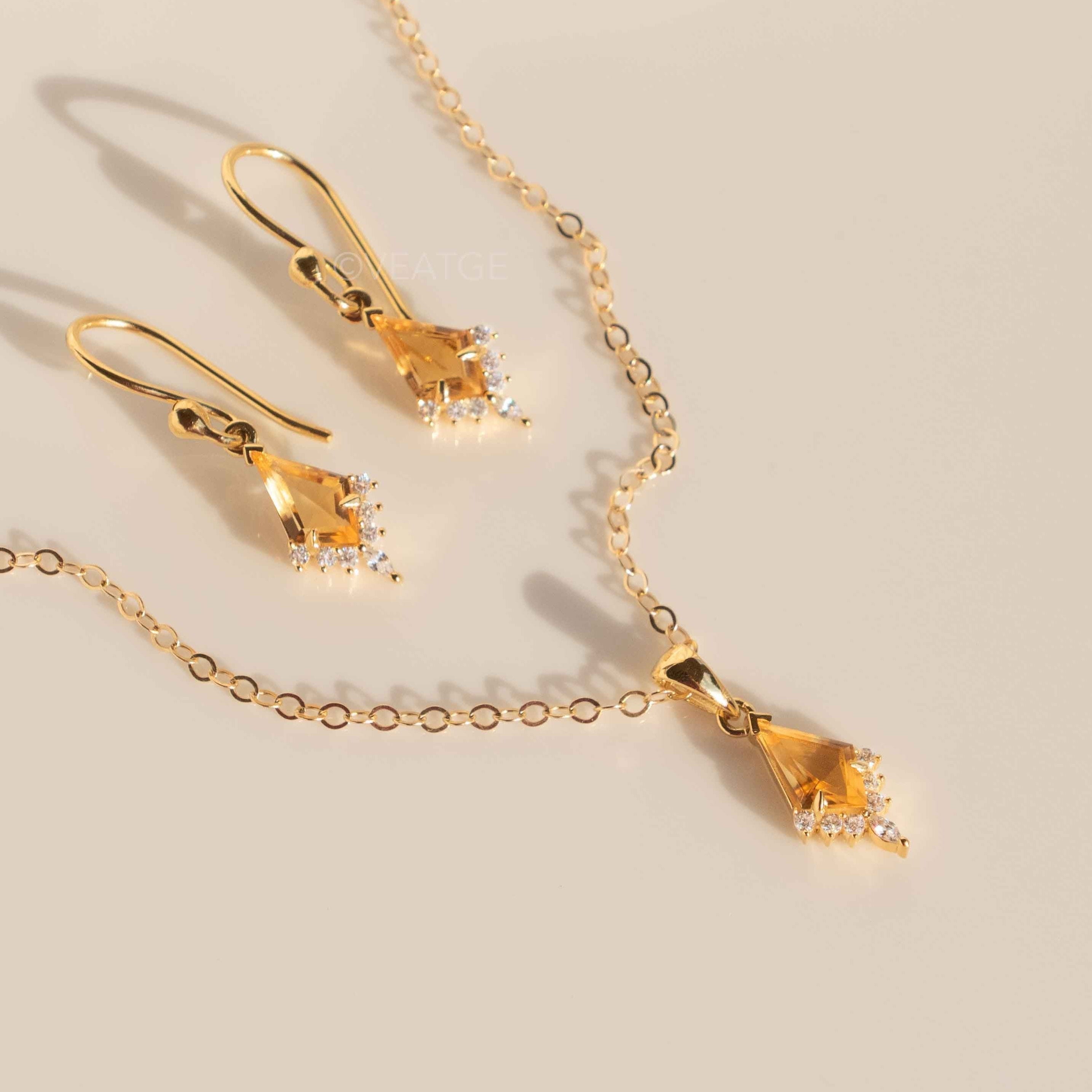 Citrine Gold Necklace November Birthstone Gifts for Women Birthday, Gift for Girls, Wife, Mom, Sister, Best friend