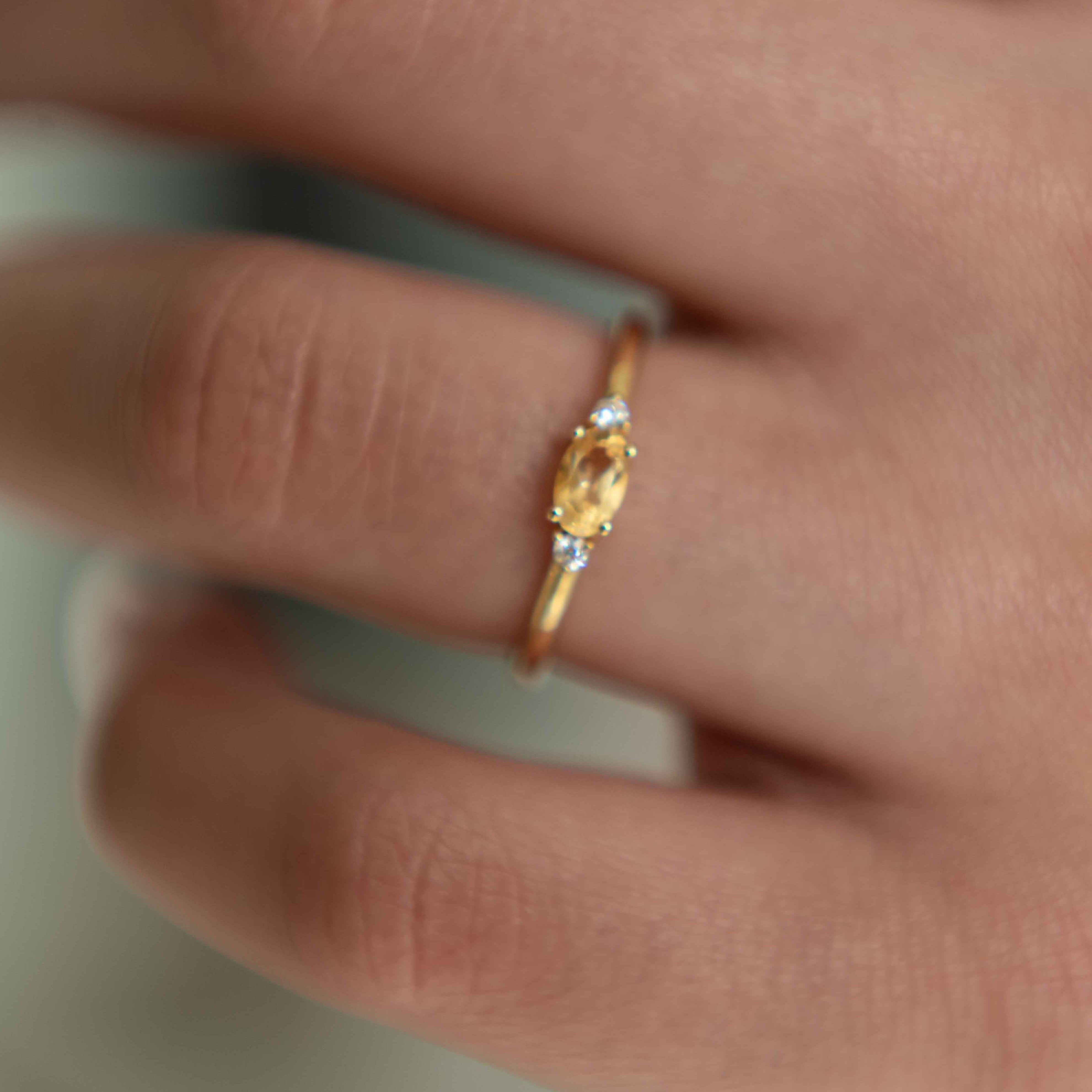 November Birthstone - Citrine Stacking Ring