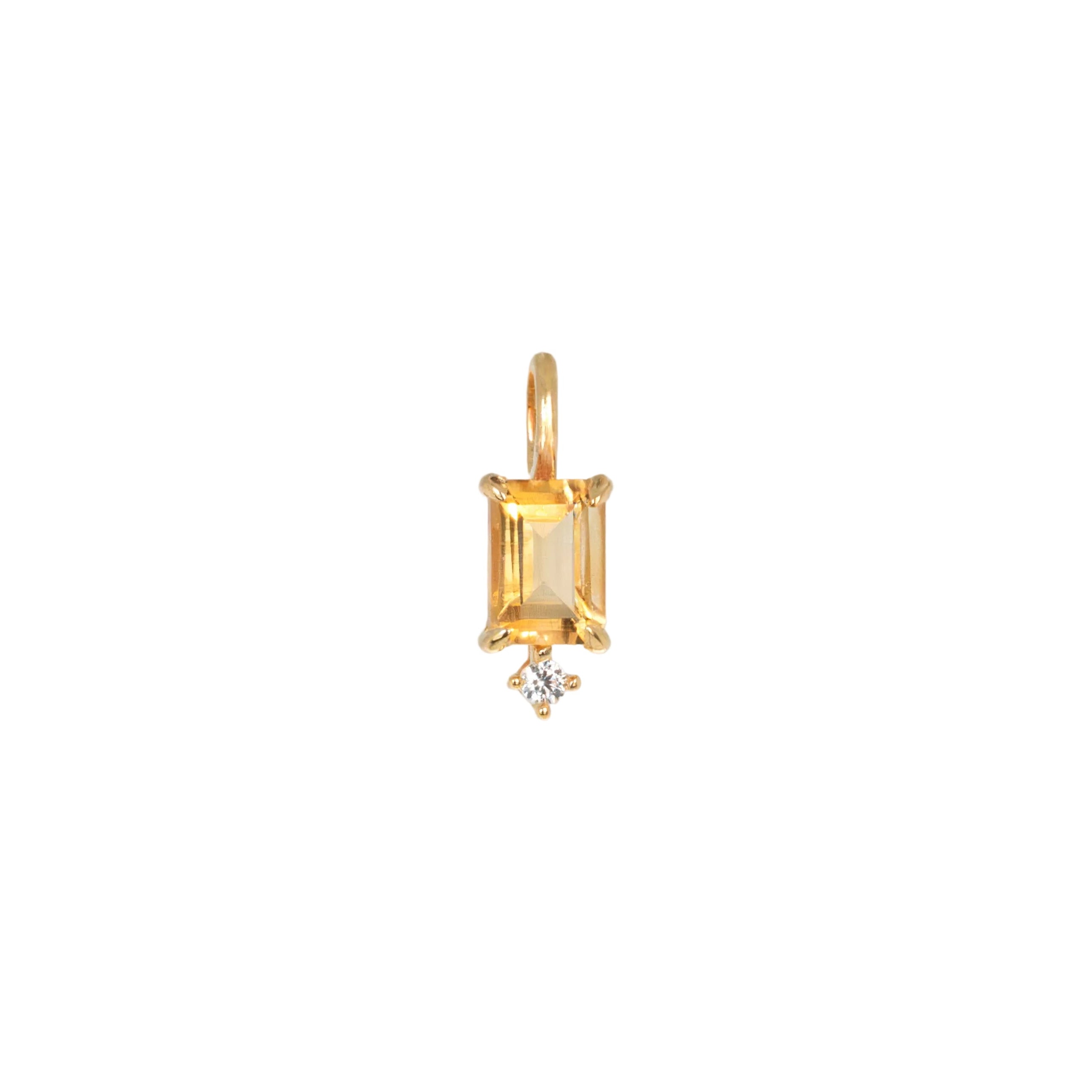 citrine charm pendant november birthstone natural gemstone
