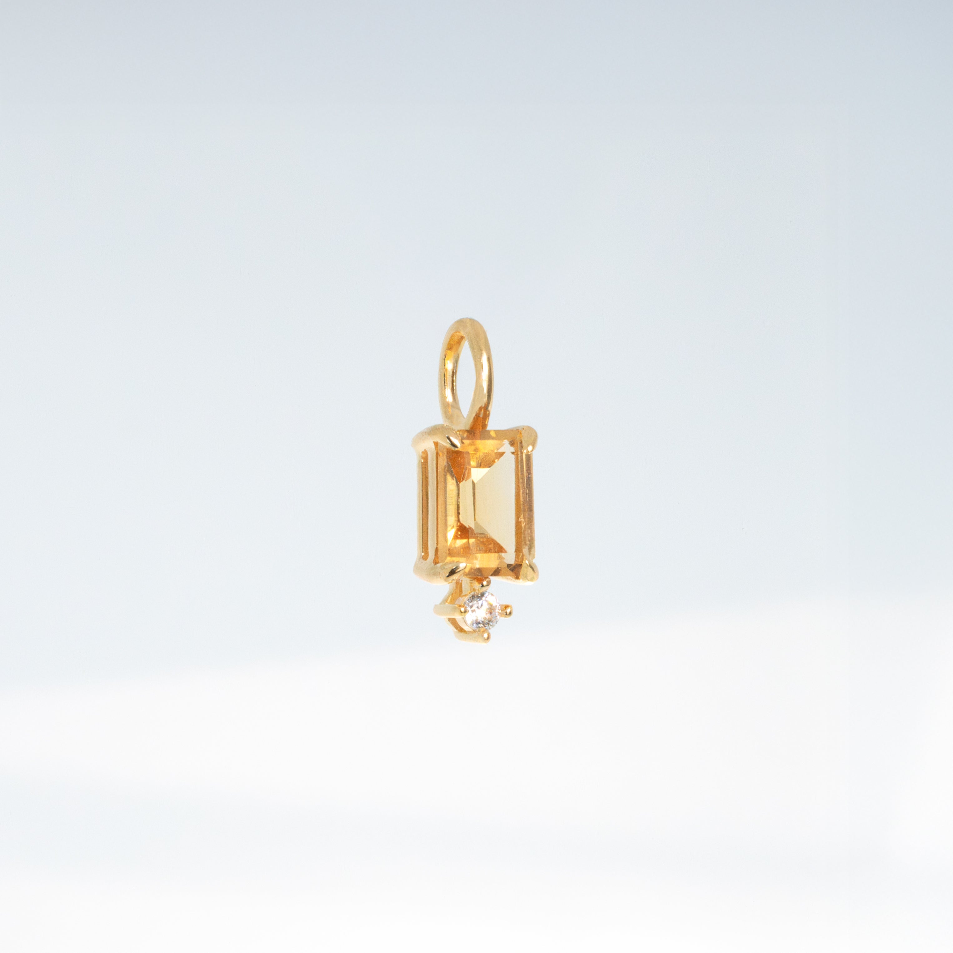 Citrine Baguette Birthstone Charm