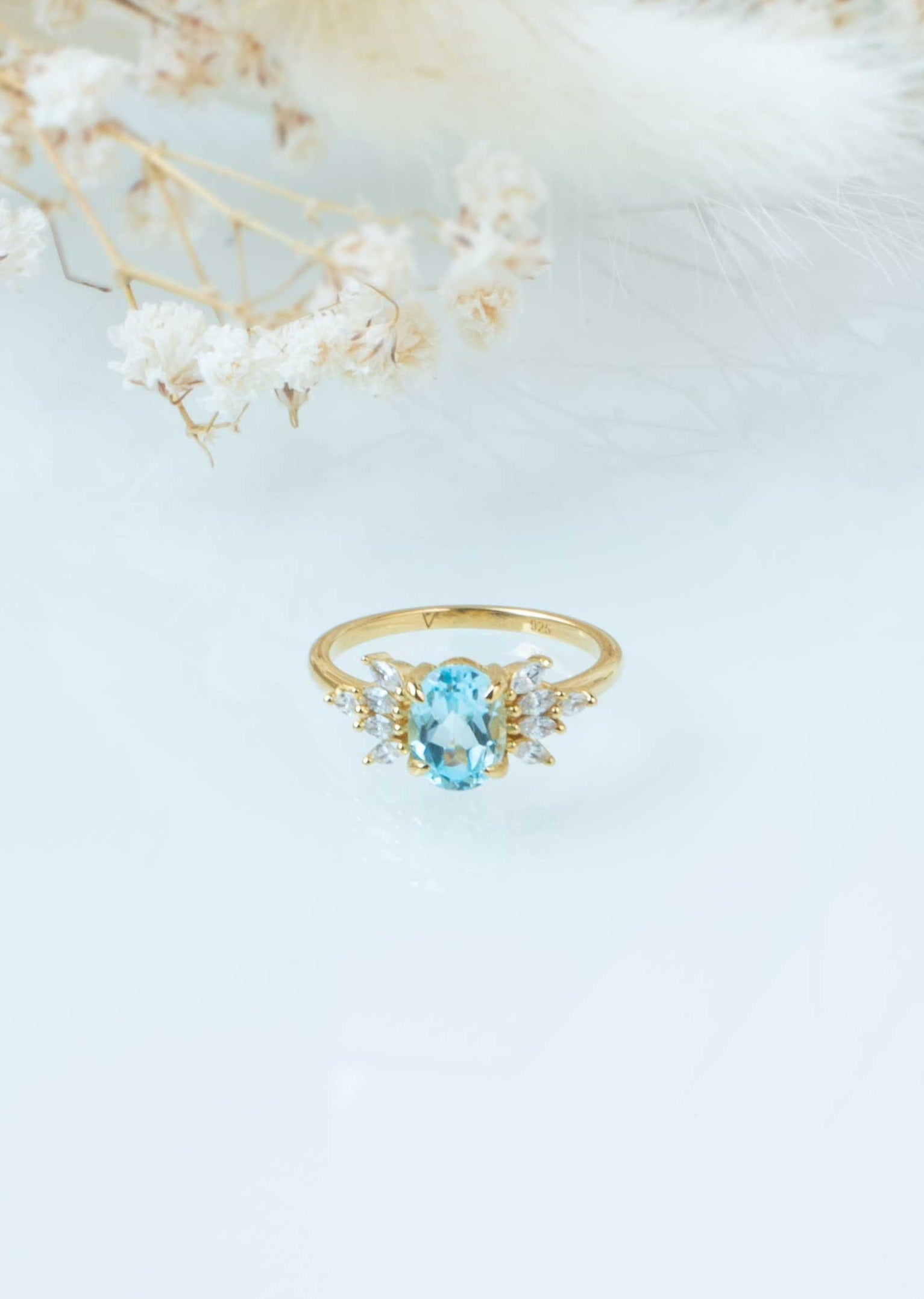 Bow Blue Topaz Ring Gold Vermeil