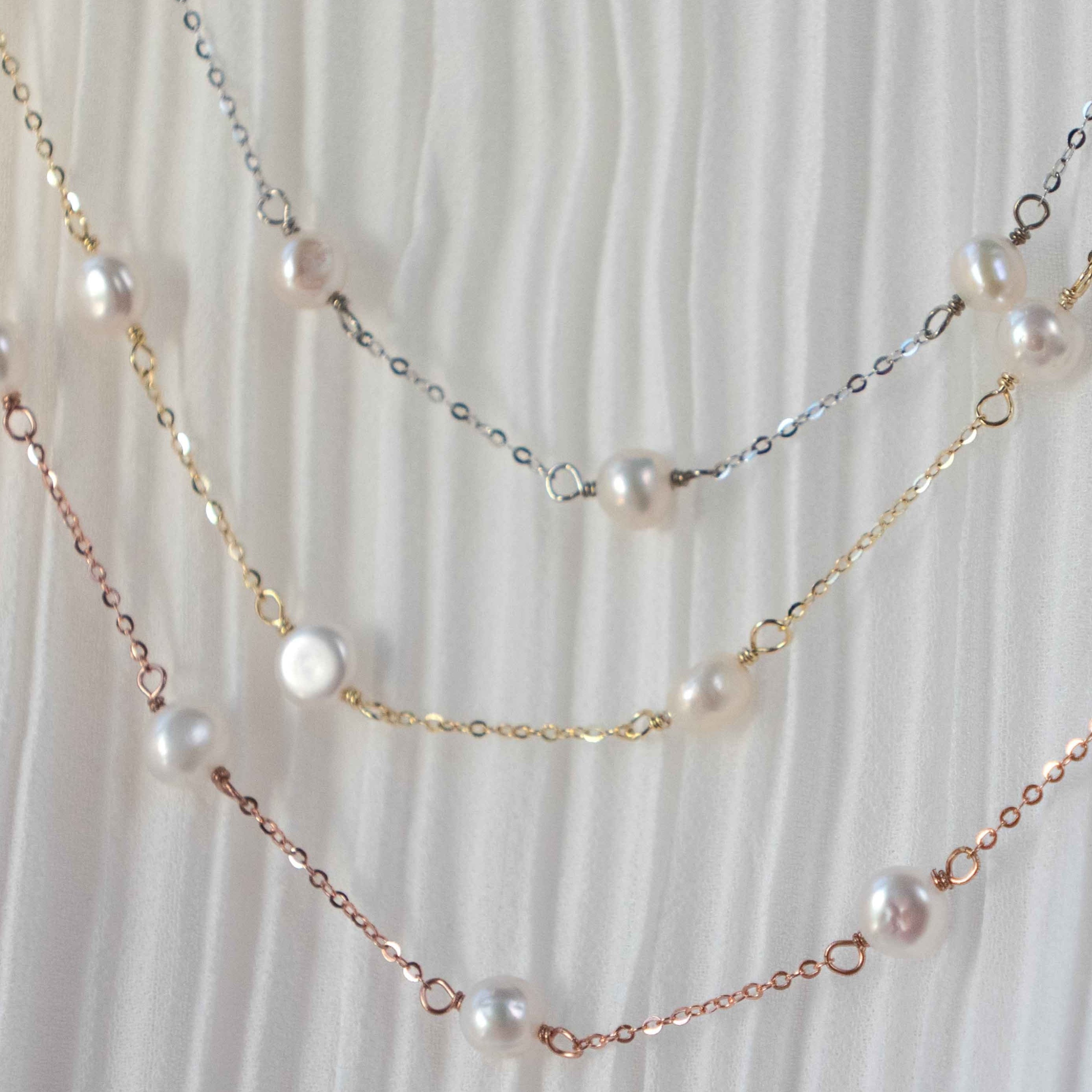 Bridal Pearl necklace, Dainty Pearl Necklace Real Freshwater Genuine pearl, Gift for Women