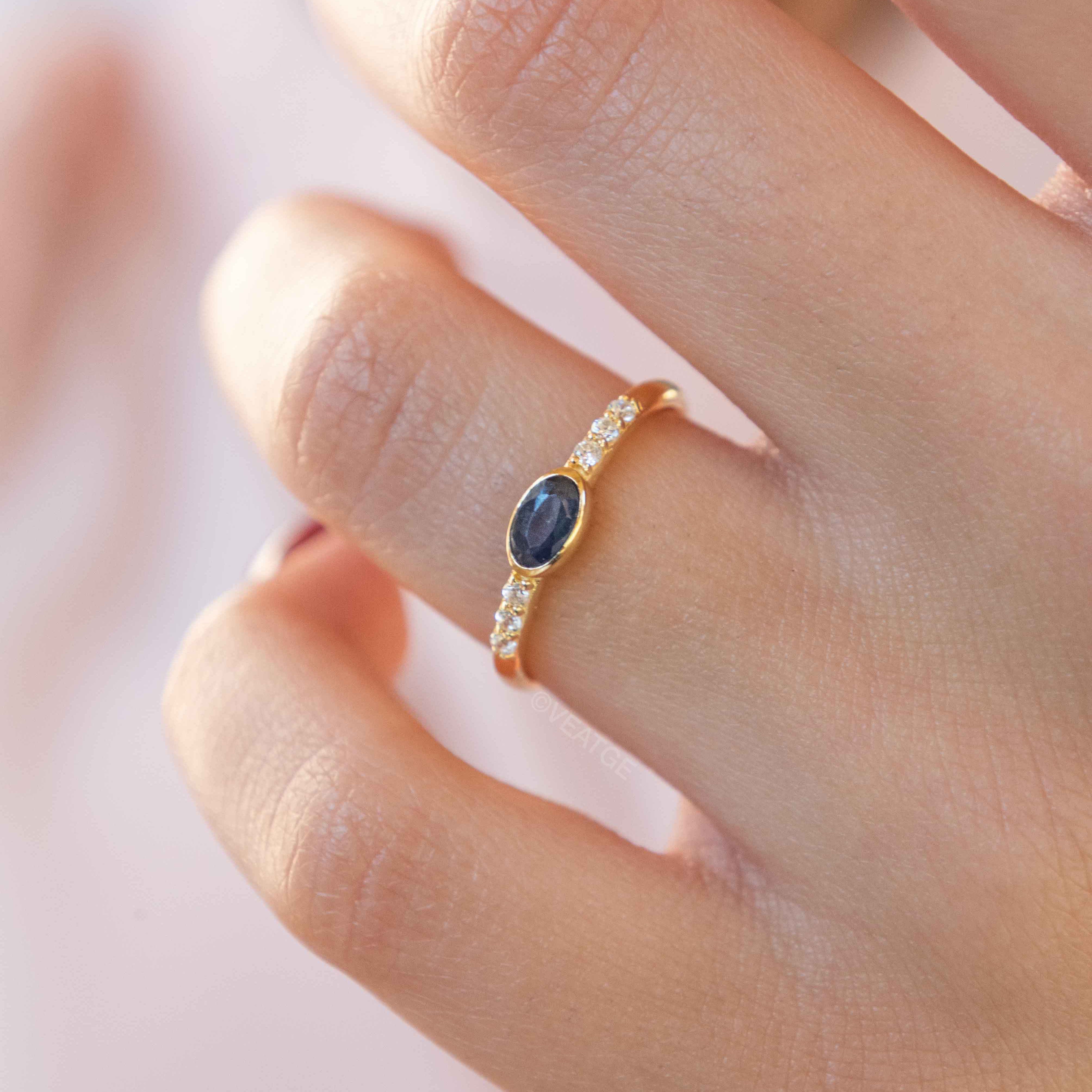 Genuine Sapphire stacking ring band