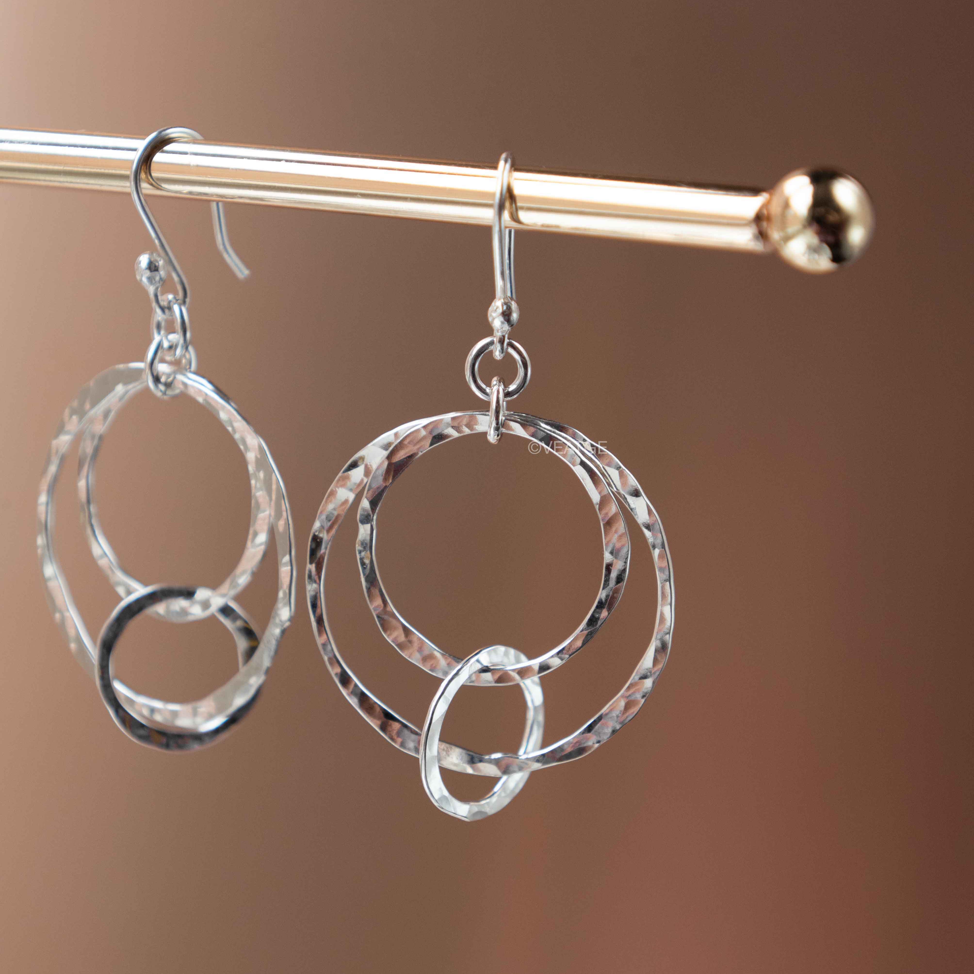Elena Silver Dangle Earrings for Women, Unique Handmade Jewelry Gifts for Mom Sister Best Friend
