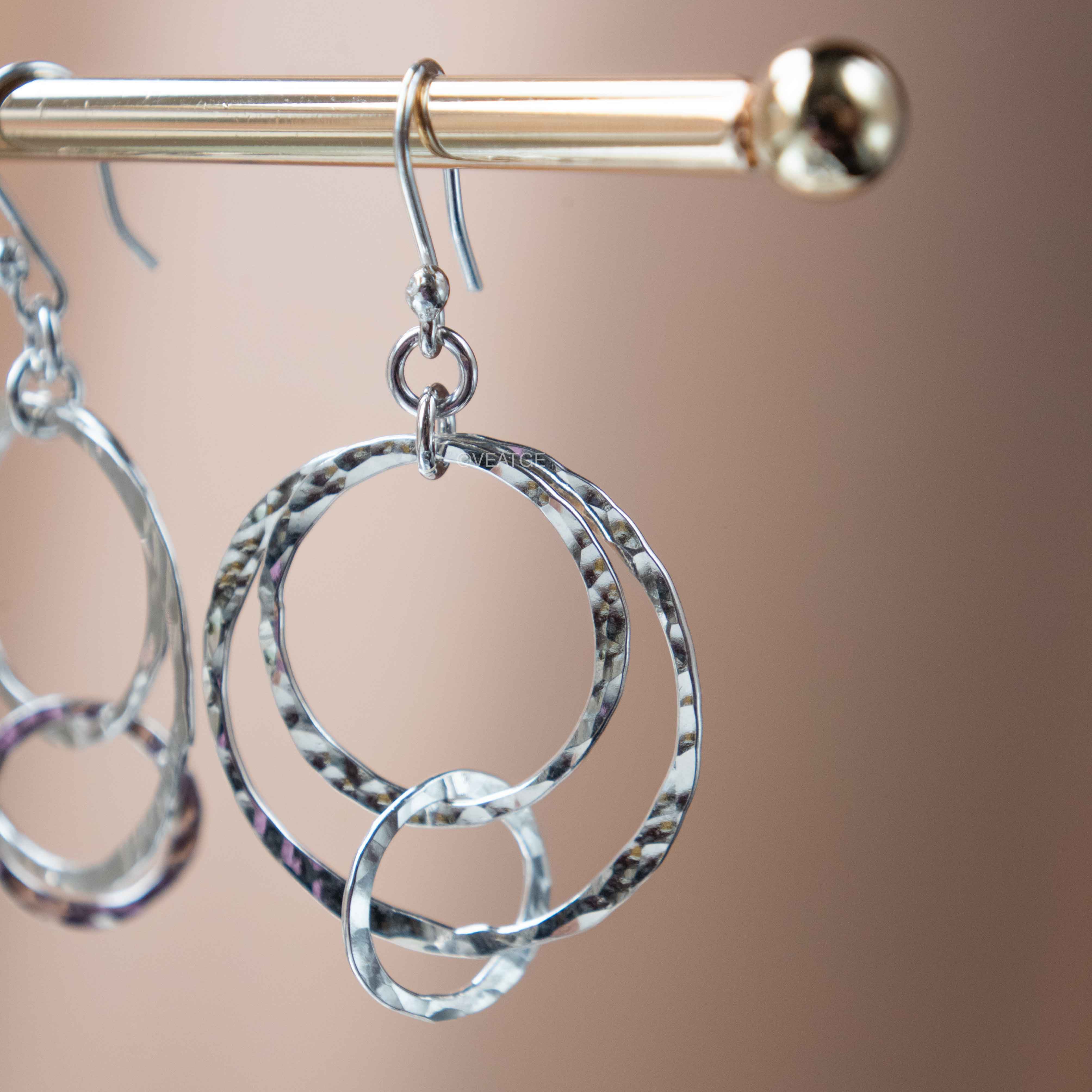 Elena Silver Dangle Earrings for Women, Unique Handmade Jewelry Gifts for Mom Sister Best Friend