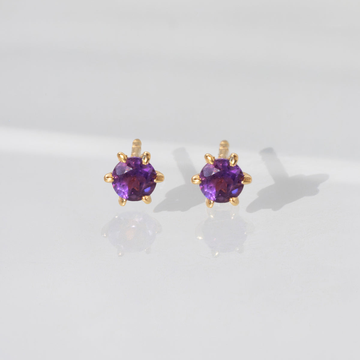 Amethyst Martini Studs- February Birthstone