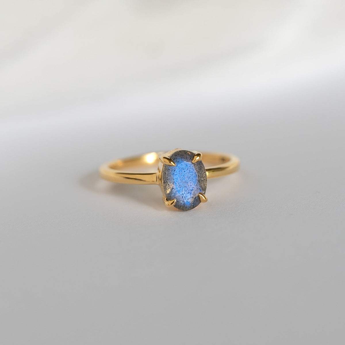 Dark Labradorite Ring Gold
