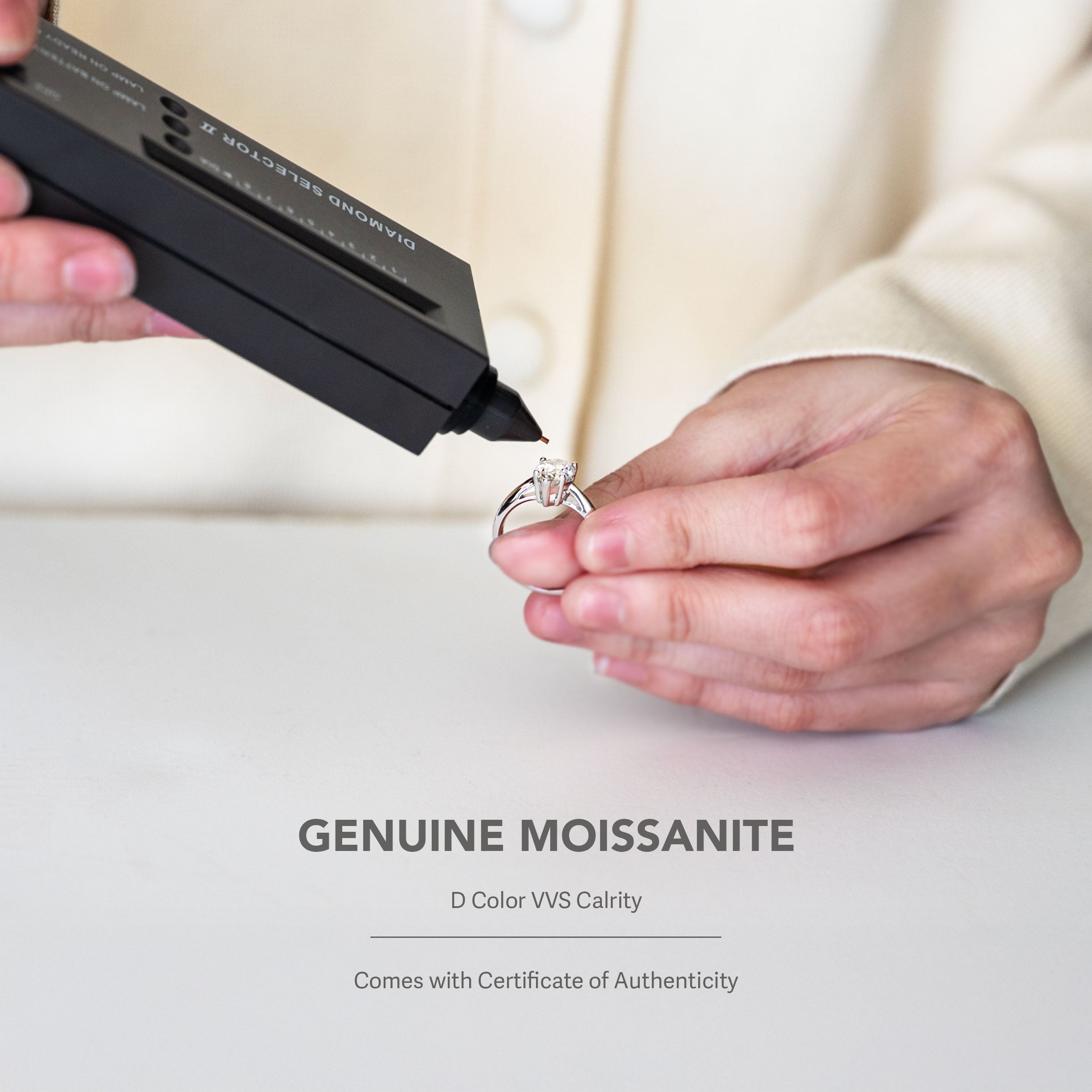 Moissanite Comes with Authenticity GRA GIA certificate card