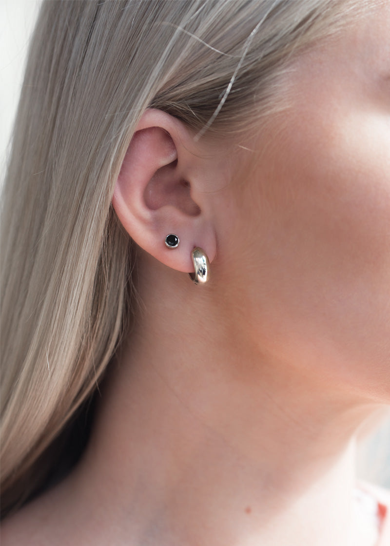 Dome Huggie Hoop Earrings