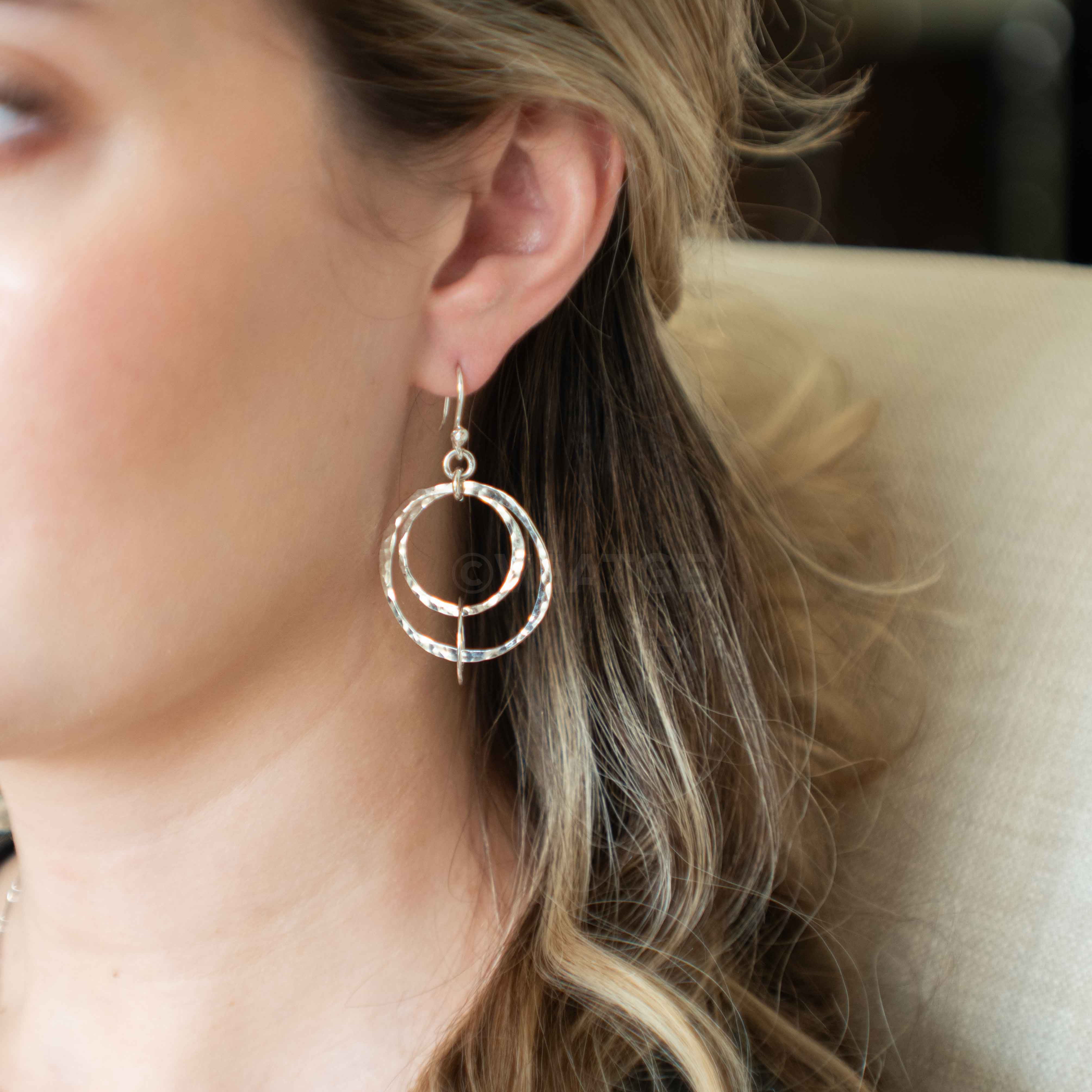 Elena Silver Dangle Earrings for Women, Unique Handmade Jewelry Gifts for Mom Sister Best Friend