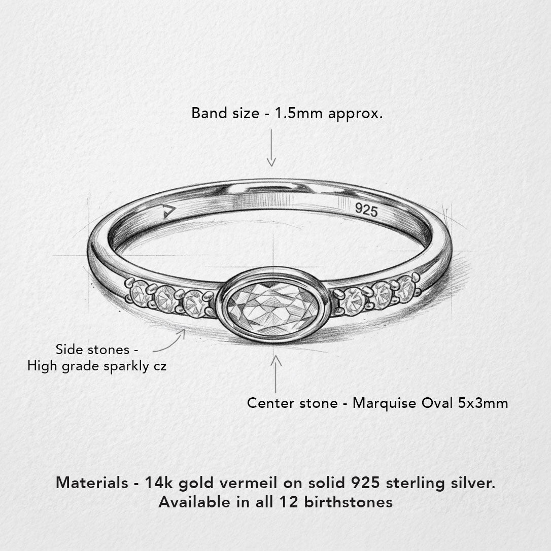 March Birthstone - Aquamarine Ring Elise