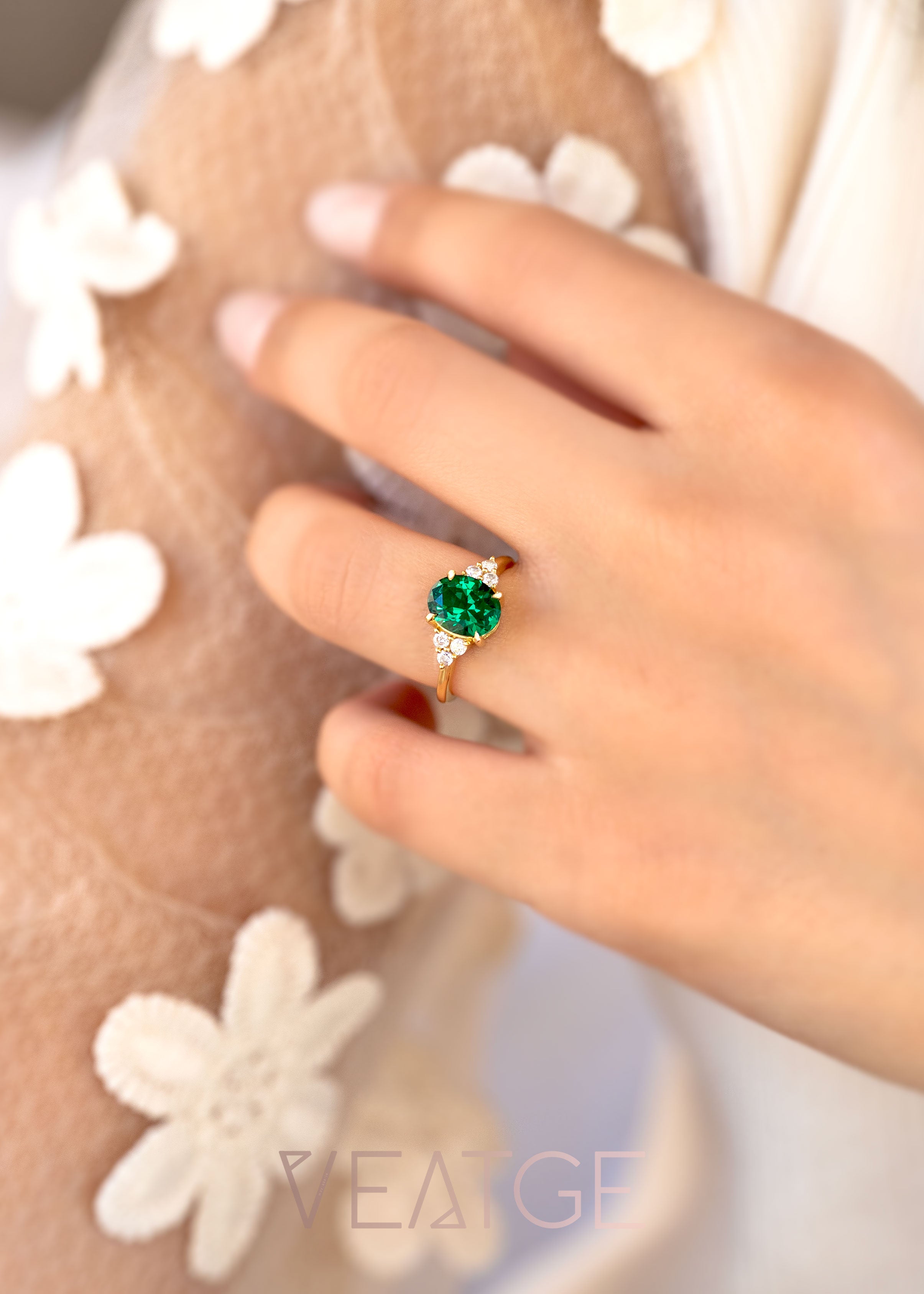 Emerald Ring Gold - Fleur