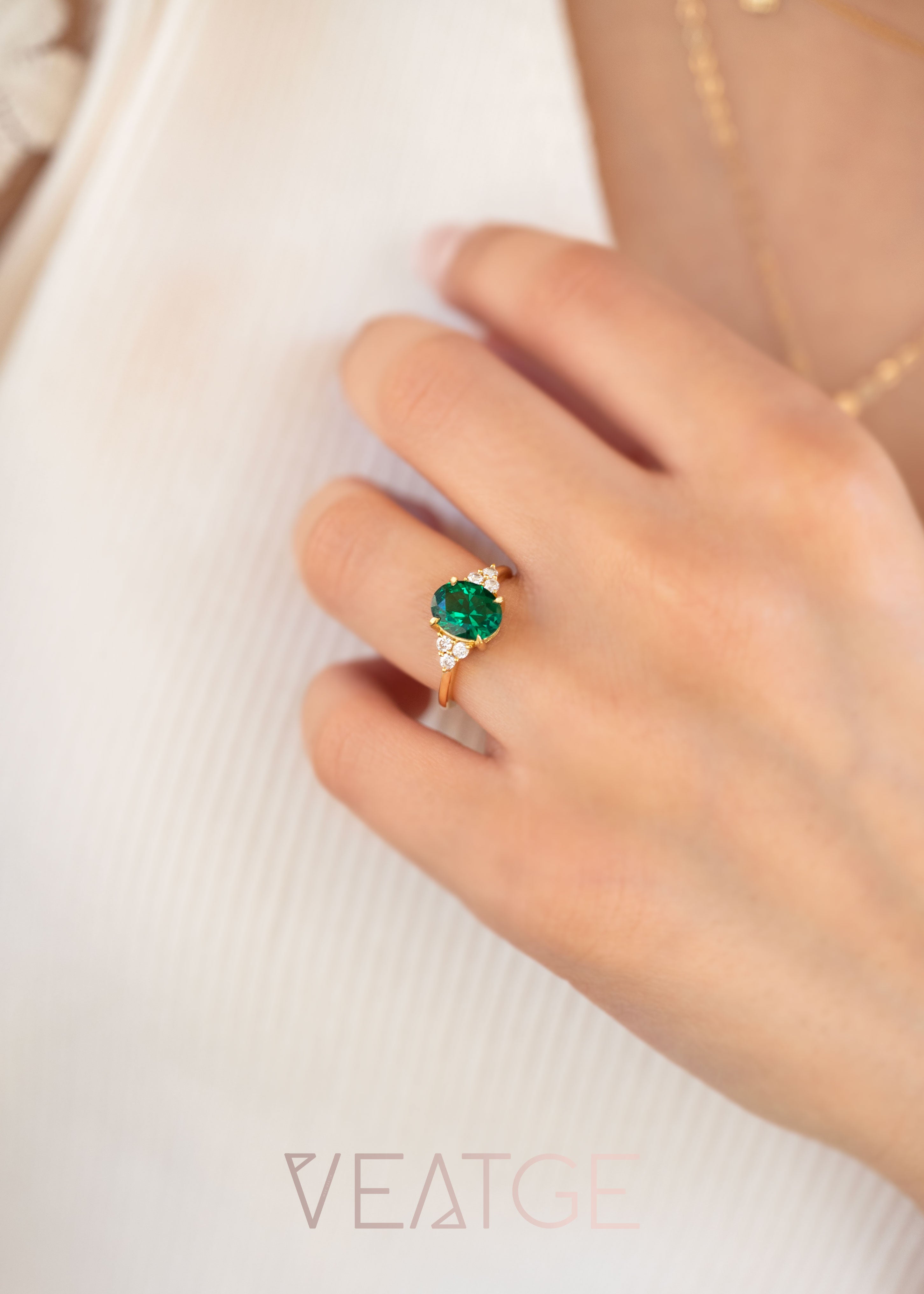 Emerald Ring Gold - Fleur