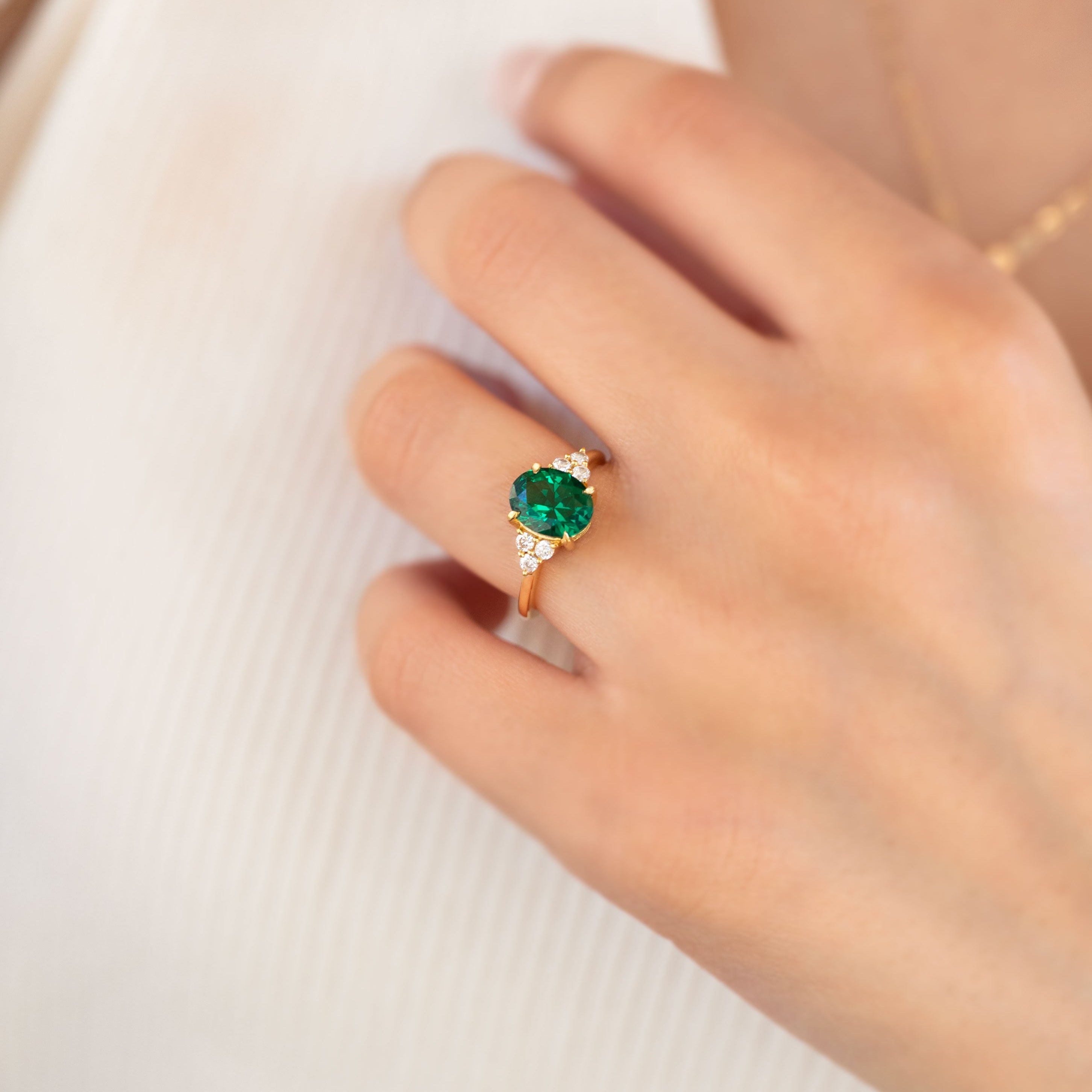 Emerald Ring Gold - Fleur